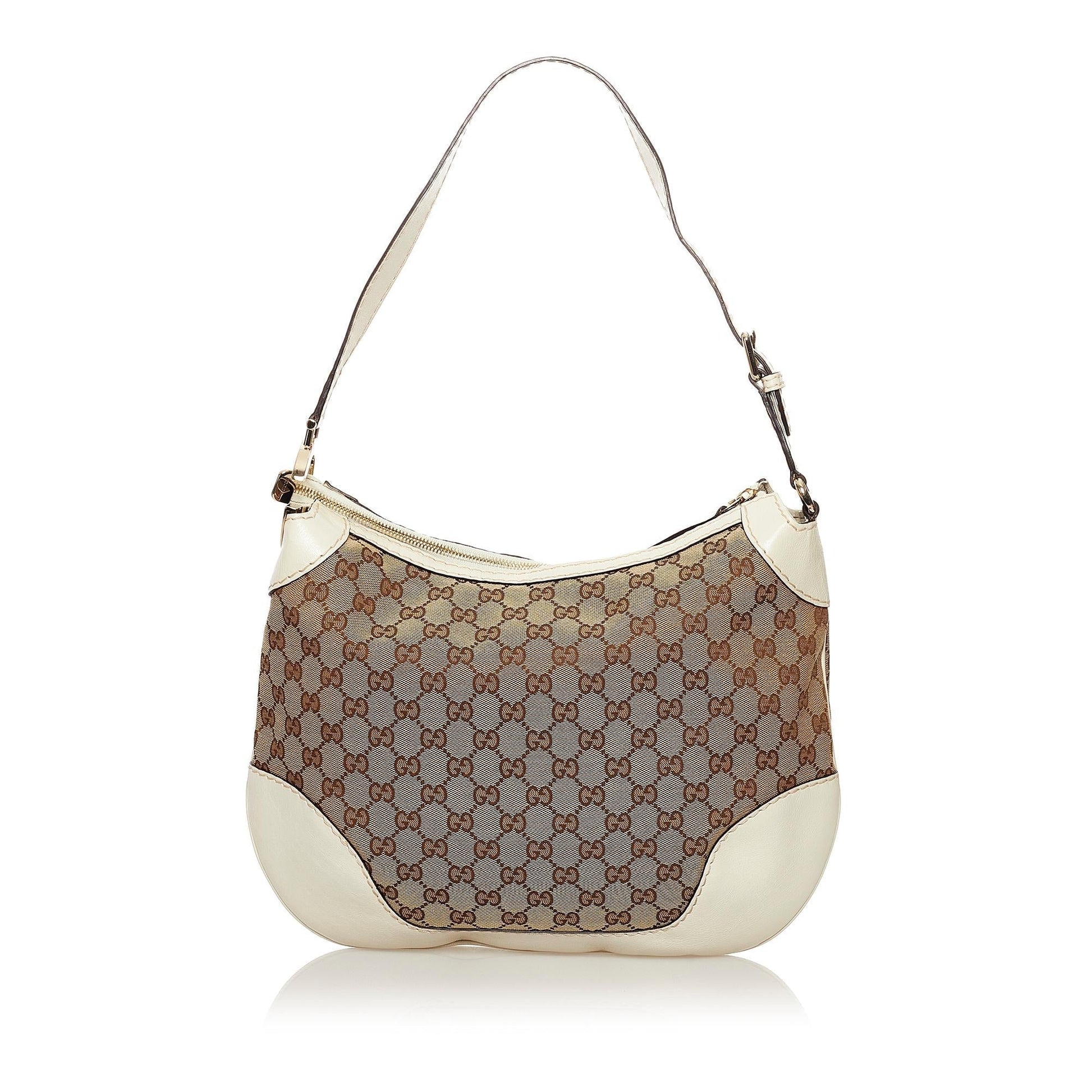 Gucci GG Charlotte SHG Canvas White Brown Shoulder Bag