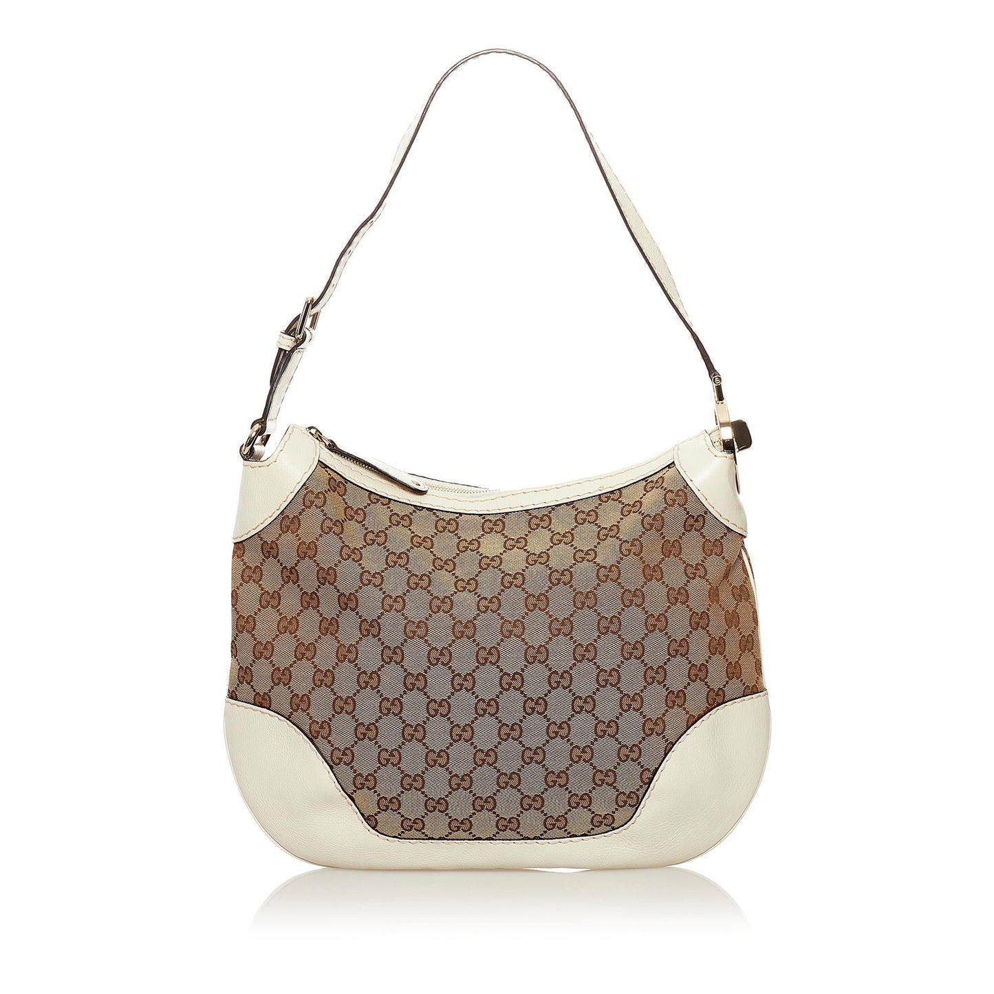 Gucci GG Charlotte SHG Canvas White Brown Shoulder Bag