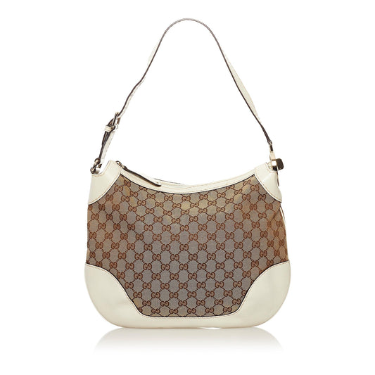 Gucci GG Charlotte SHG Canvas White Brown Shoulder Bag