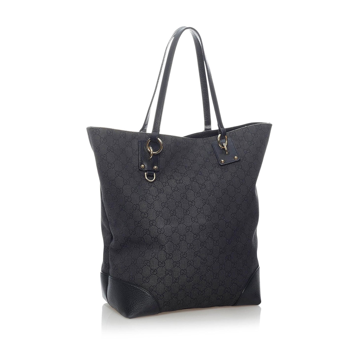 Gucci GG Charm SHG Canvas Black Tote Bag