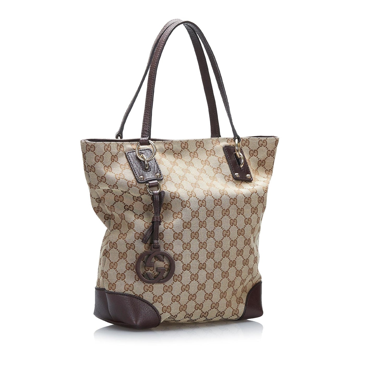 Gucci GG Charm SHG-cHdxim Canvas Brown Tote Bag