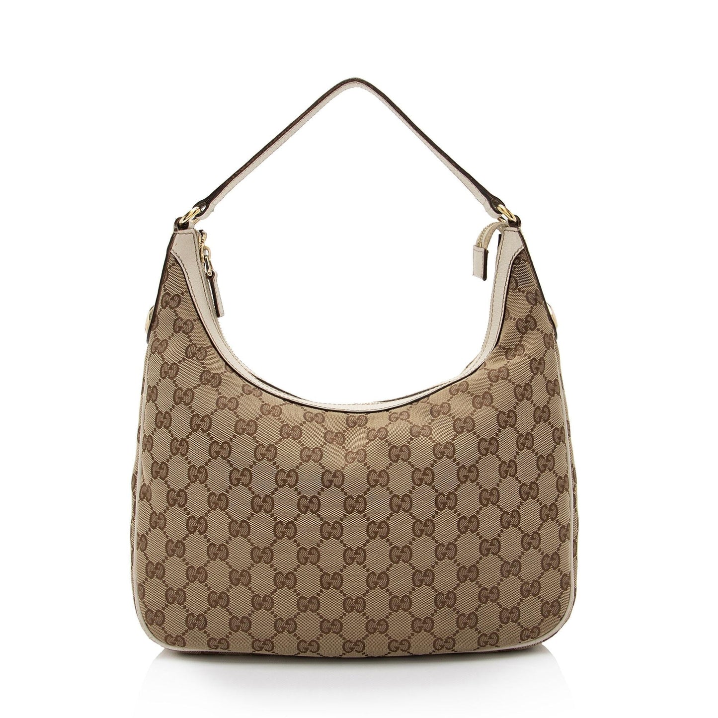 Gucci GG Charmy SHF-Xs0SFM Leather Canvas White Beige Shoulder Bag