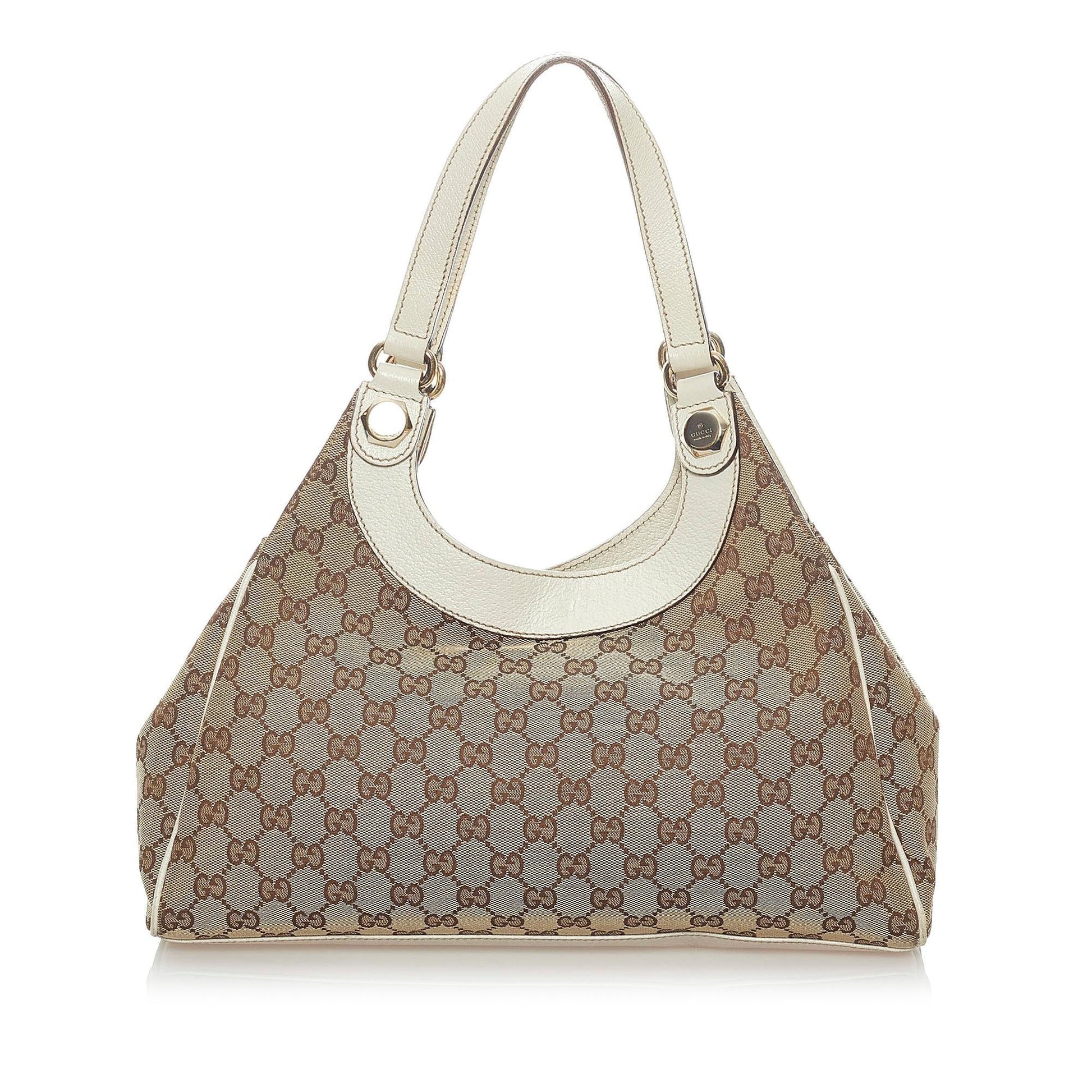Gucci GG Charmy SHG Canvas White Brown Shoulder Bag 4