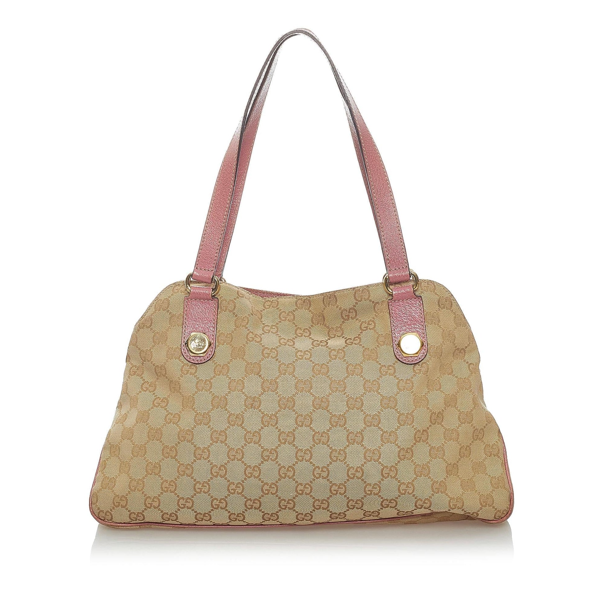 Gucci GG Charmy SHG Canvas Brown Pink Shoulder Bag