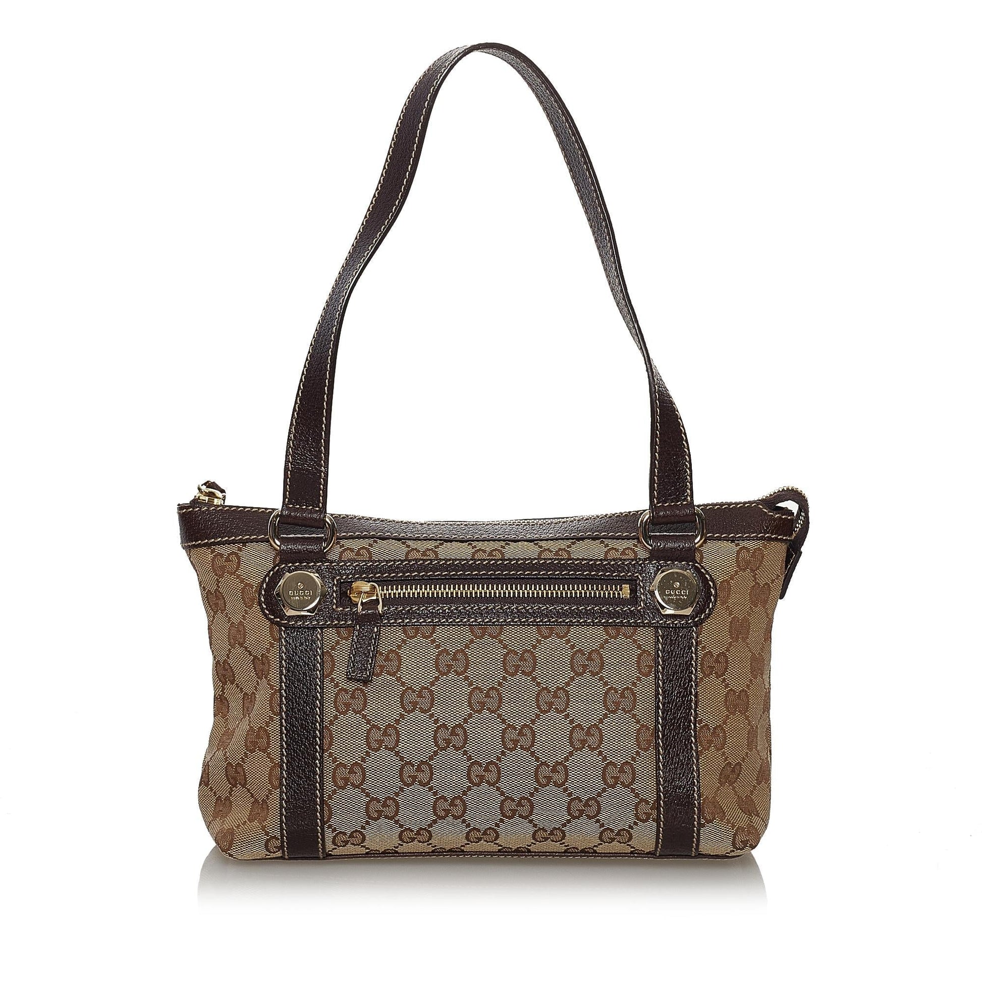 Gucci GG Charmy SHG Canvas Black Brown Shoulder Bag