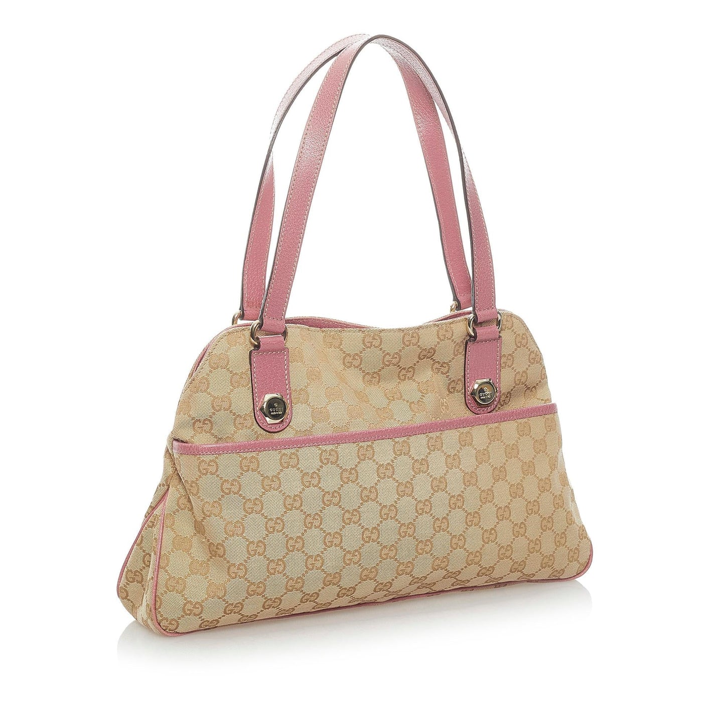 Gucci GG Charmy SHG Canvas Calf Brown Pink Shoulder Bag