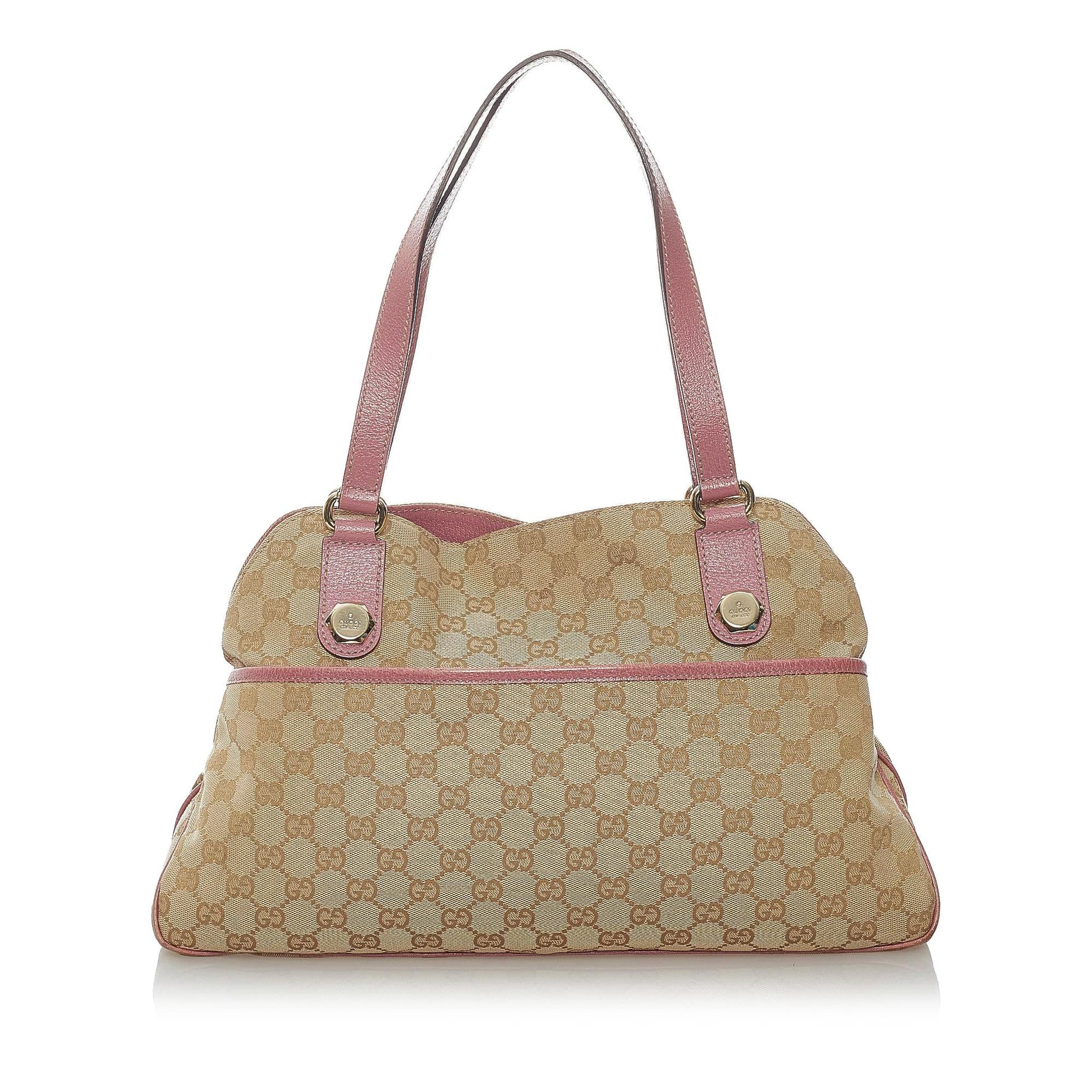 Gucci GG Charmy SHG Canvas Brown Pink Shoulder Bag Bag Shg