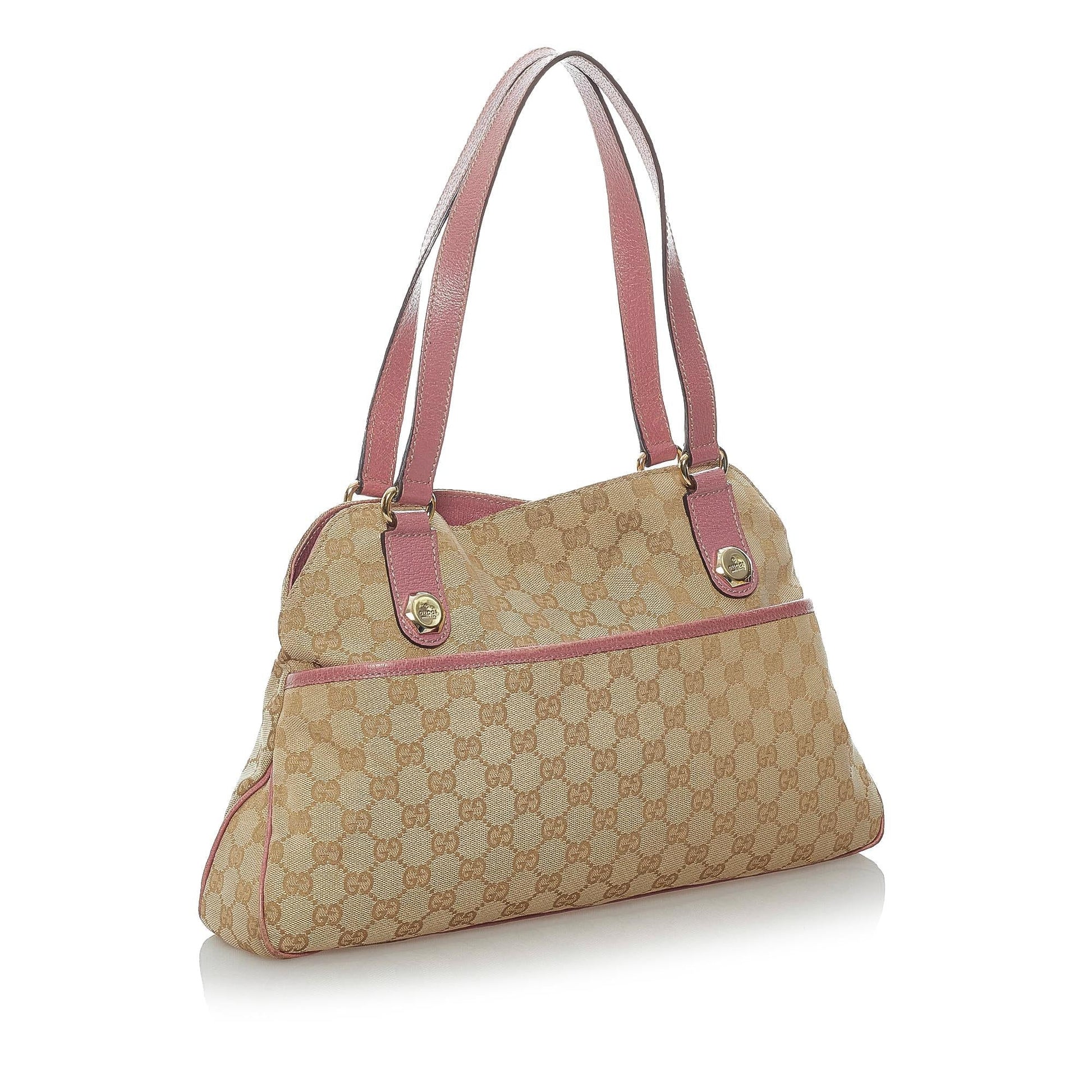 Gucci GG Charmy SHG Canvas Brown Pink Shoulder Bag Bag Shg