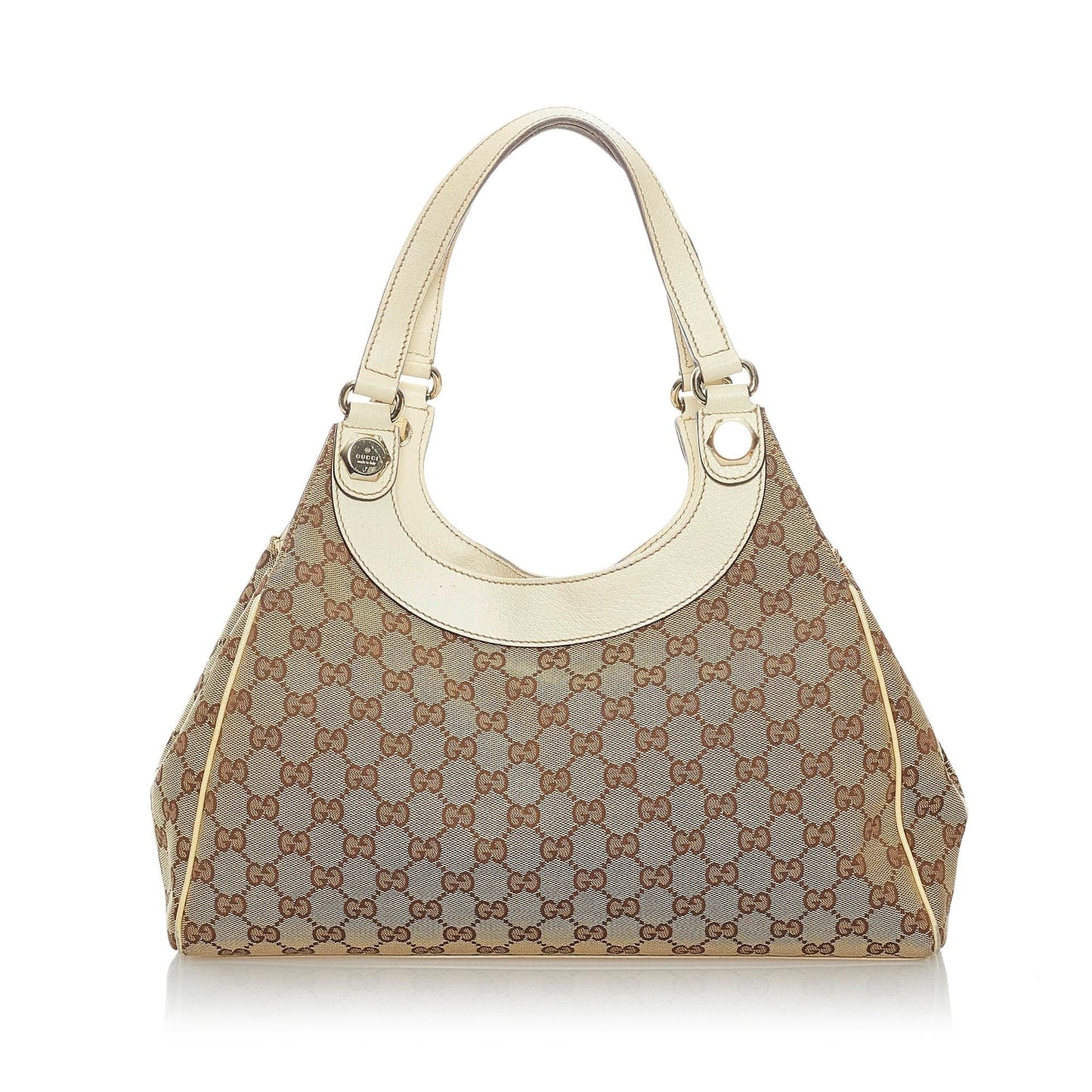 Gucci GG Charmy SHG Canvas White Brown Shoulder Bag Bag Shg