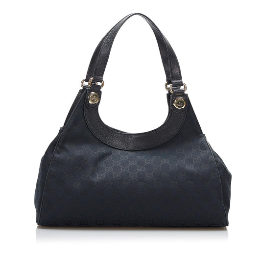 Gucci GG Charmy SHG-cd7kgE Canvas Calf Black Shoulder Bag