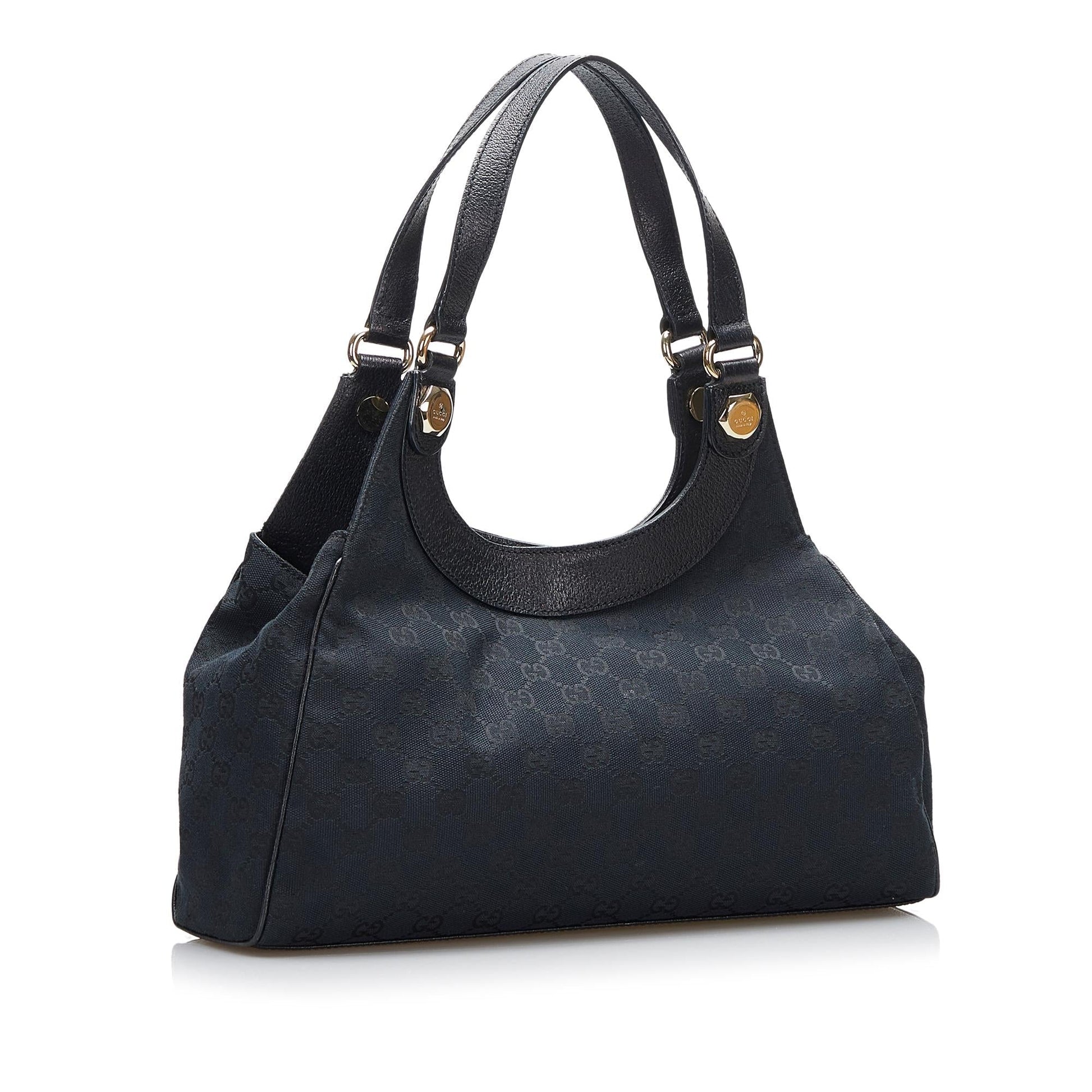 Gucci GG Charmy SHG-cd7kgE Canvas Calf Black Shoulder Bag