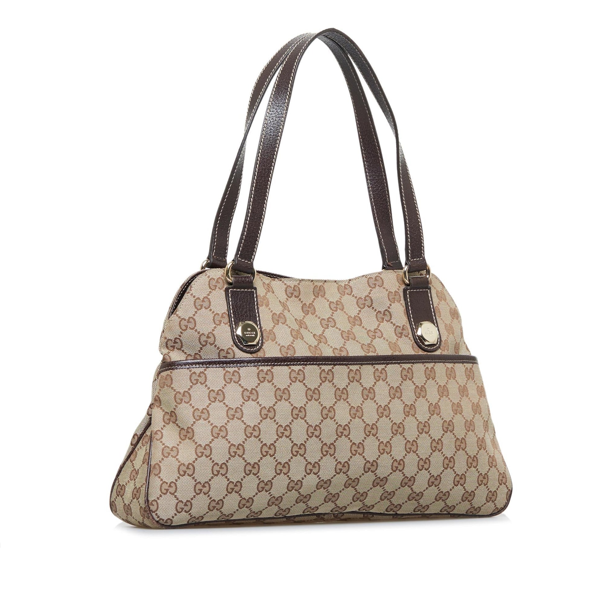 Gucci GG Charmy SHG-z05jIQ Canvas Calf Brown Shoulder Bag