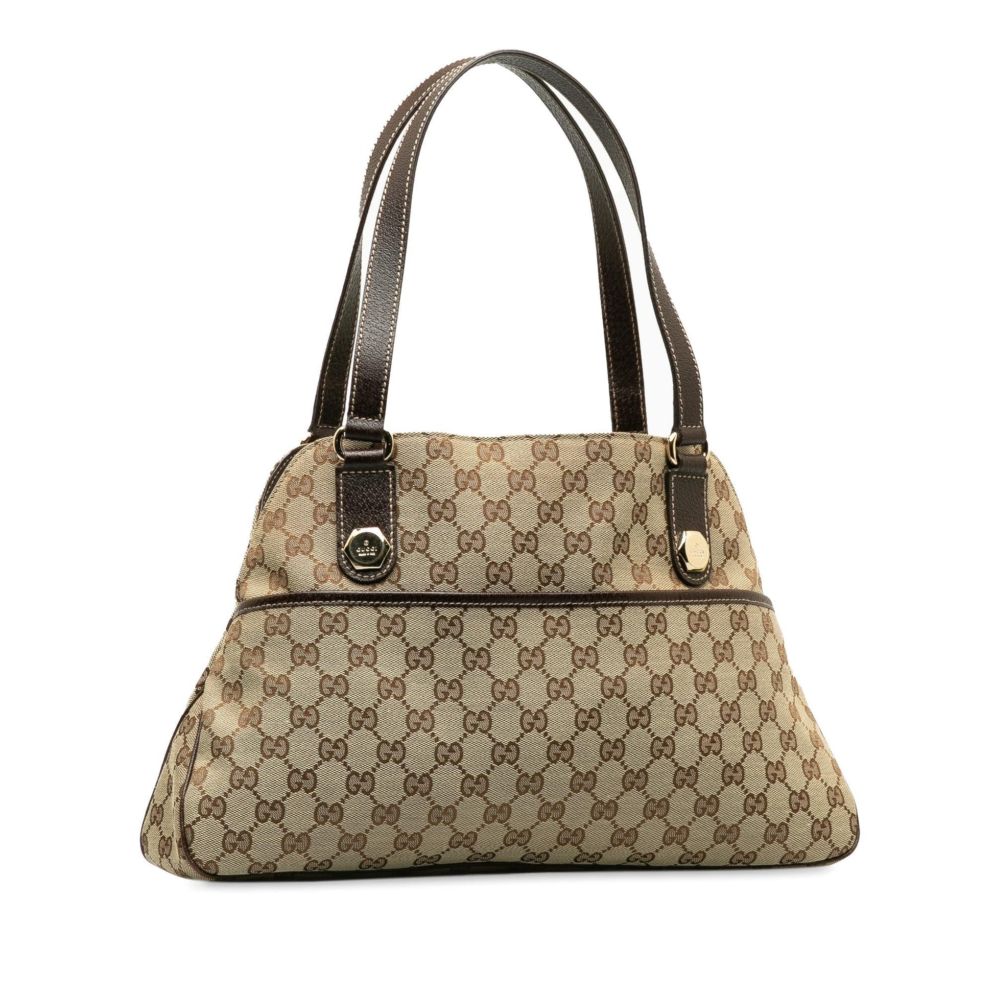 Gucci GG Charmy SHG-gQVCgu Canvas Calf Brown Shoulder Bag