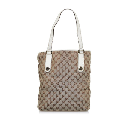 Gucci GG Charmy SHG-LXzSG7 Canvas Brown Tote Bag