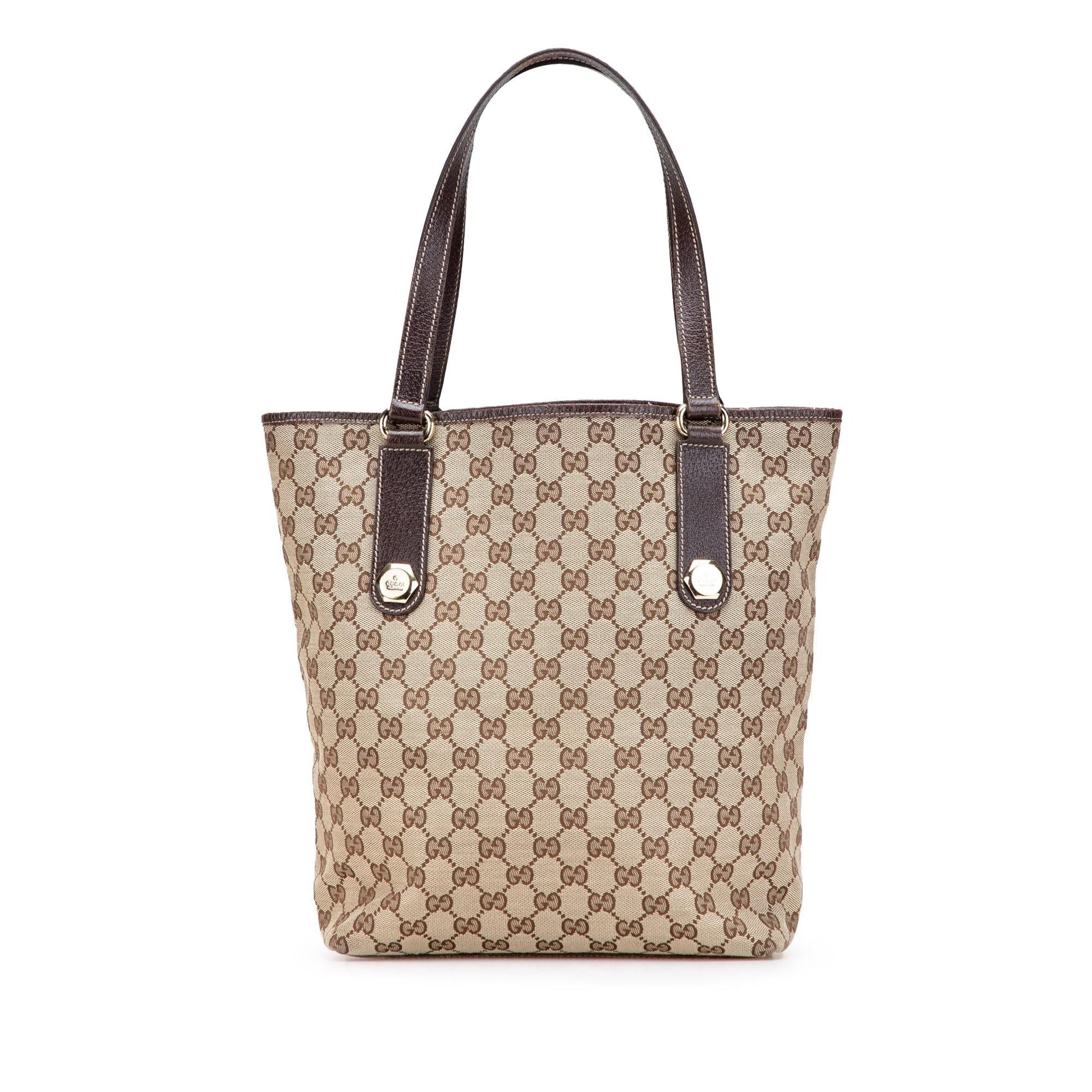 Gucci GG Charmy Canvas Calf Brown Tote Bag