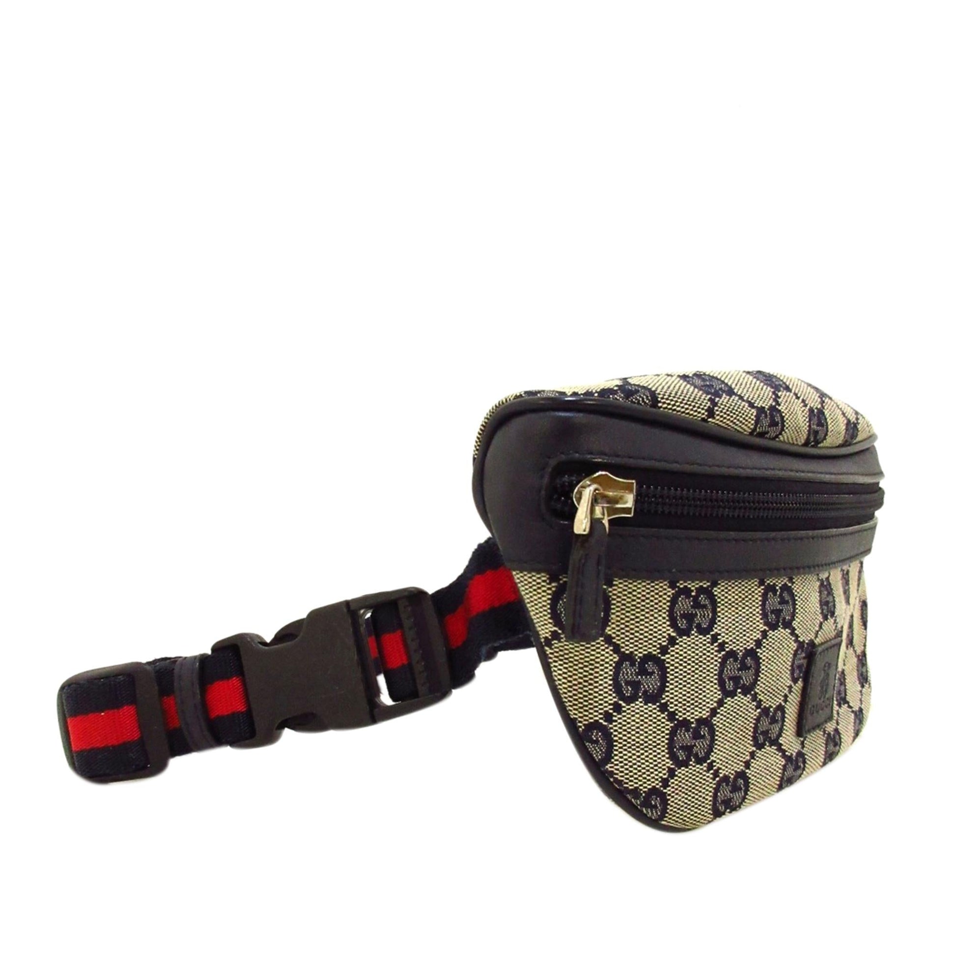 Gucci GG Childrens Belt SHG Canvas Brown Blue Accessory