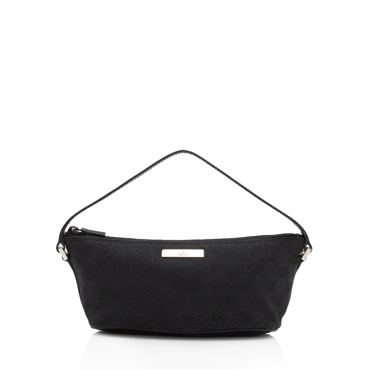 Gucci GG Classic Pochette SHF-cCuOk2 Leather Canvas Black Clutch Bag
