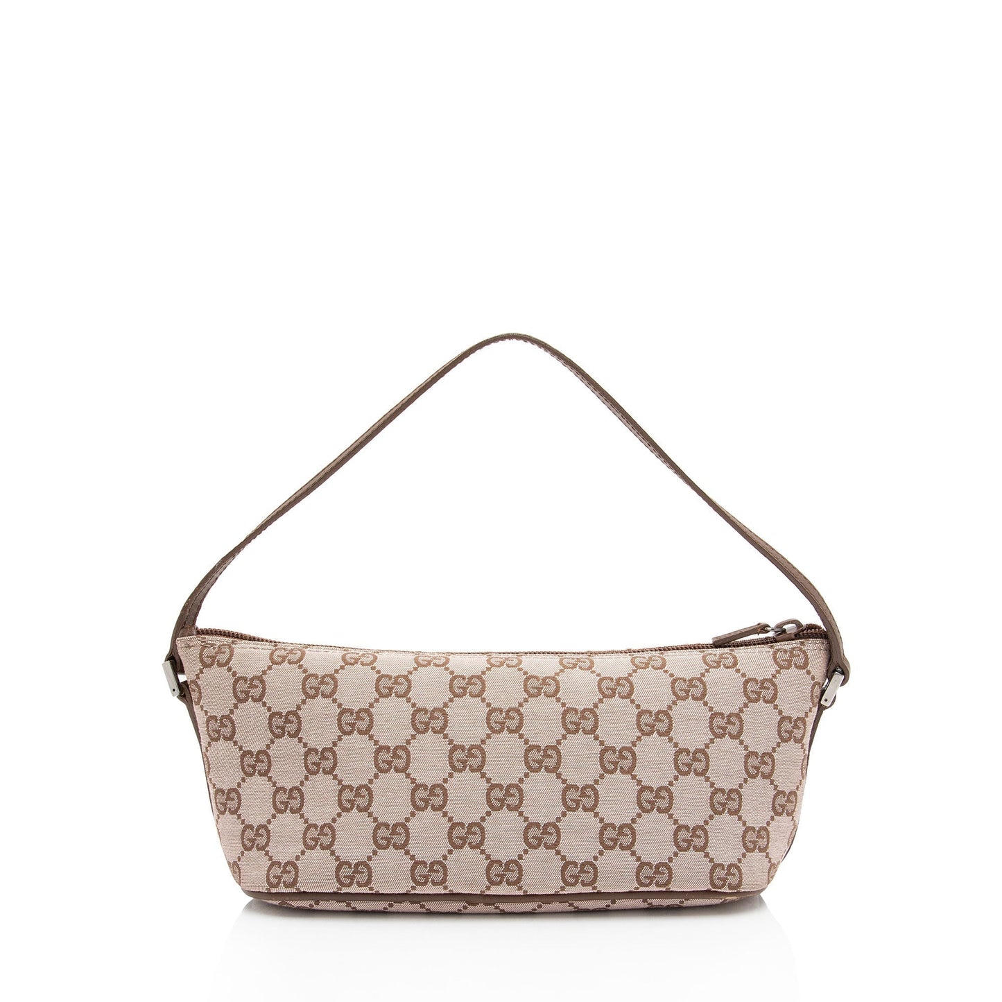 Gucci GG Classic Pochette SHF-yWvmJf Leather Canvas Brown Beige Clutch Bag