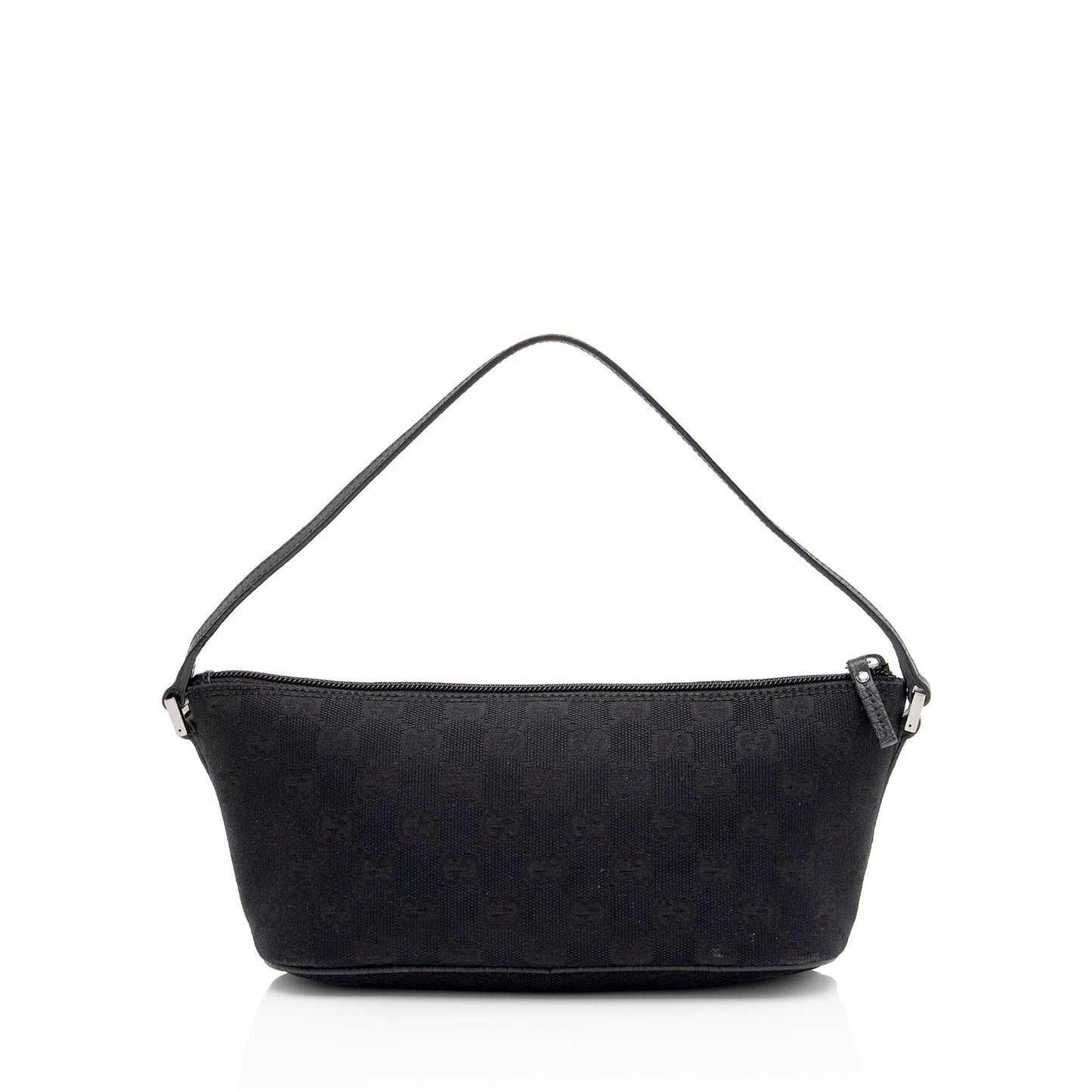 Gucci GG Classic Pochette SHF-8YZvvs Leather Canvas Black Clutch Bag