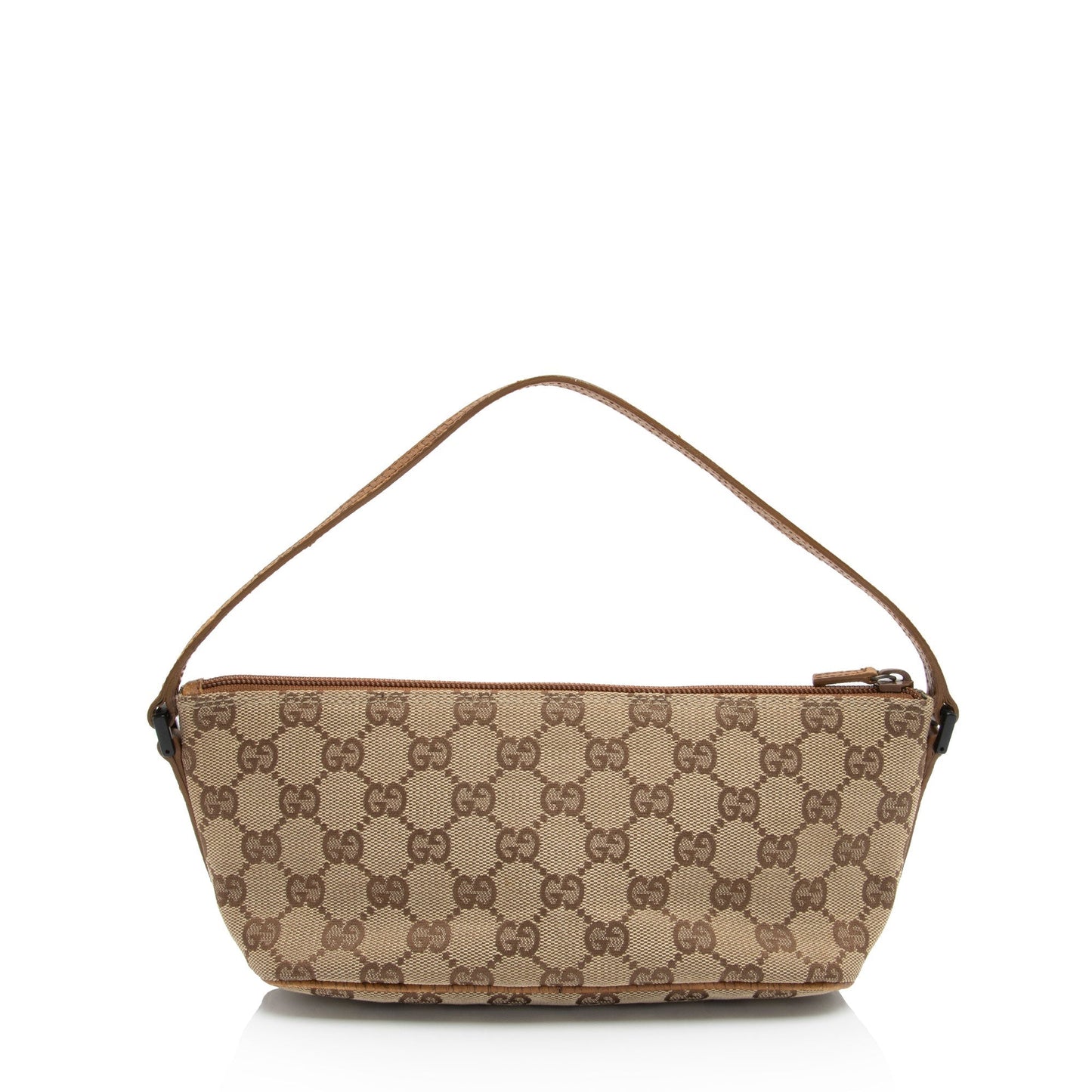 Gucci GG Classic Pochette SHF-HgP2iI Leather Canvas Brown Beige Clutch Bag