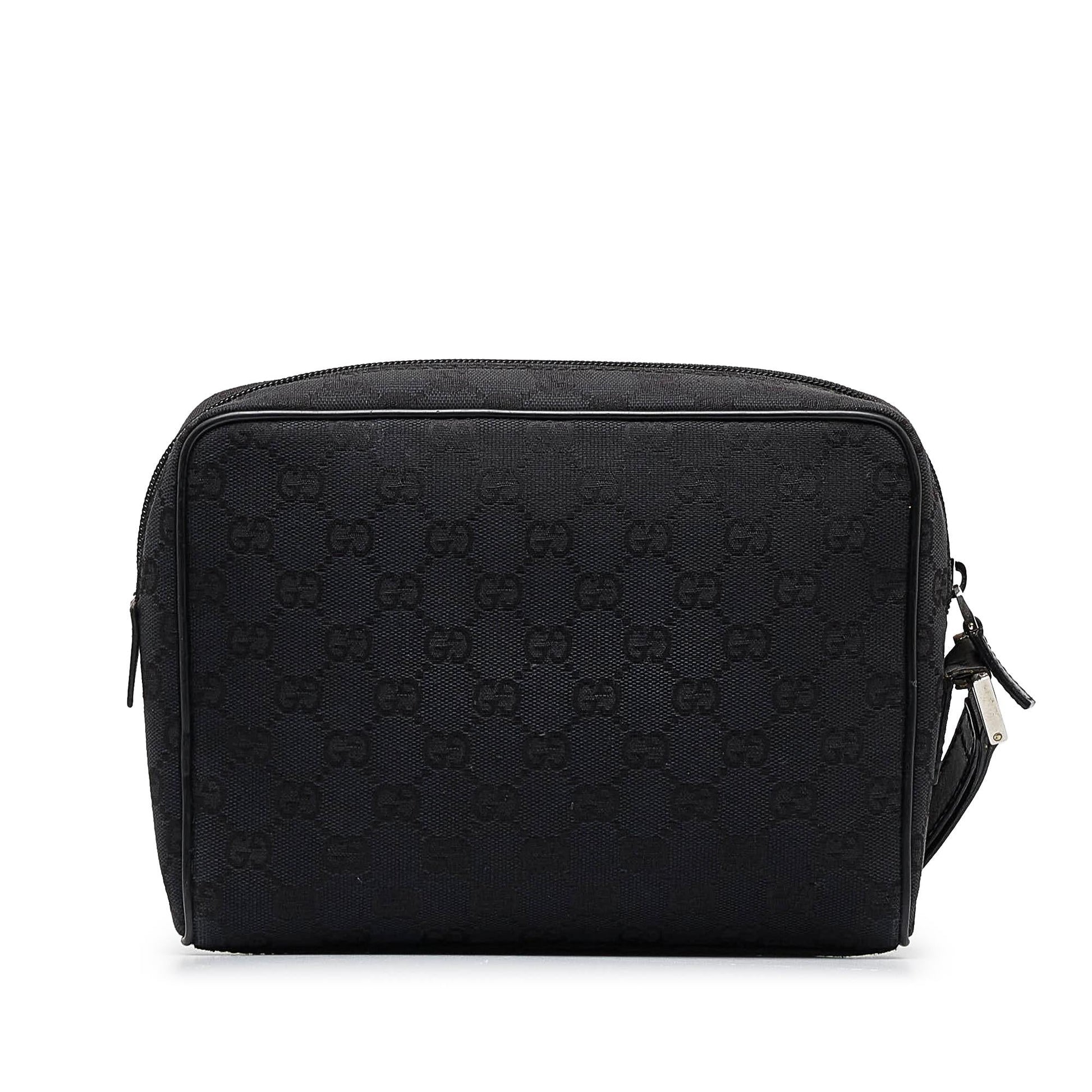 Gucci GG SHG-ygB3Ks Canvas Calf Black Clutch Bag