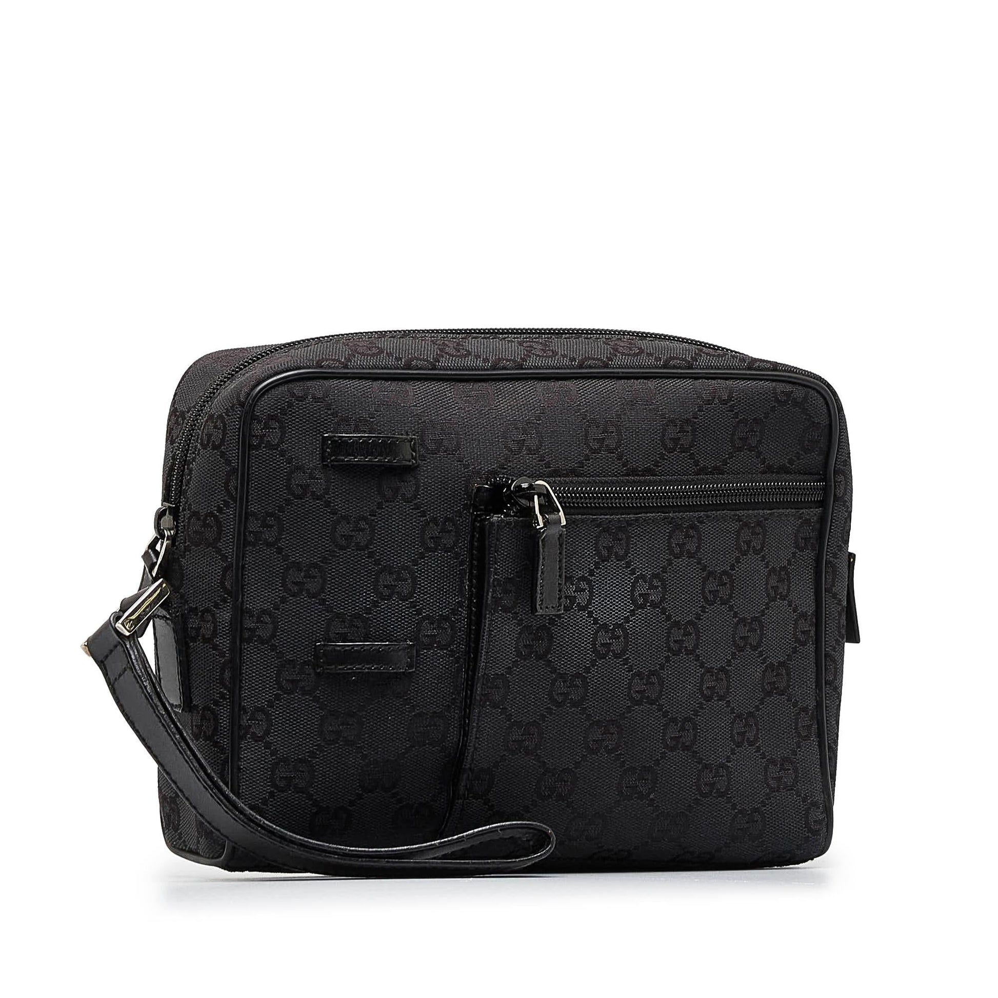 Gucci GG SHG-ygB3Ks Canvas Calf Black Clutch Bag