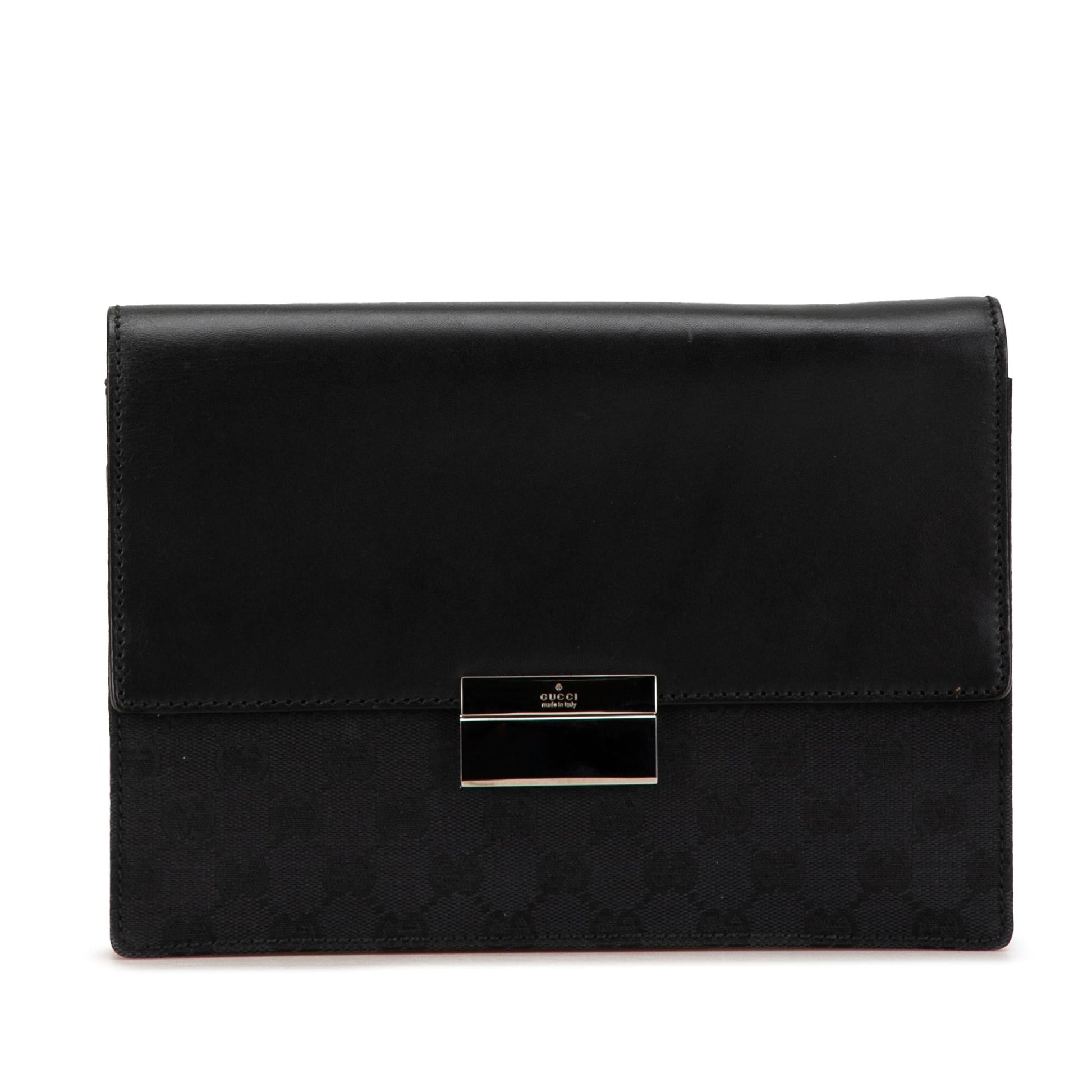 Gucci GG SHG-tJGBgu Canvas Black Clutch Bag
