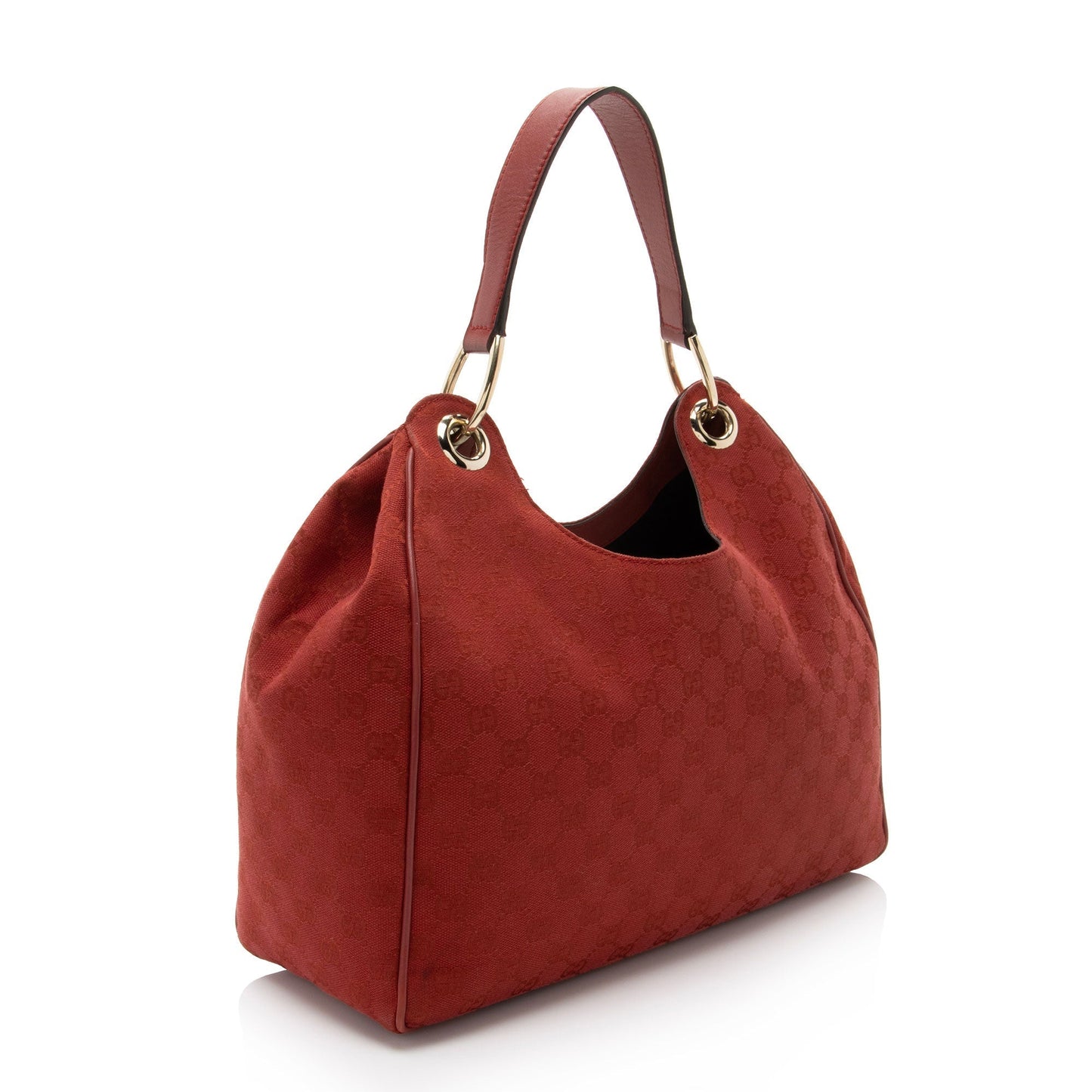 Gucci GG Colbert Leather Canvas Red Shoulder Bag