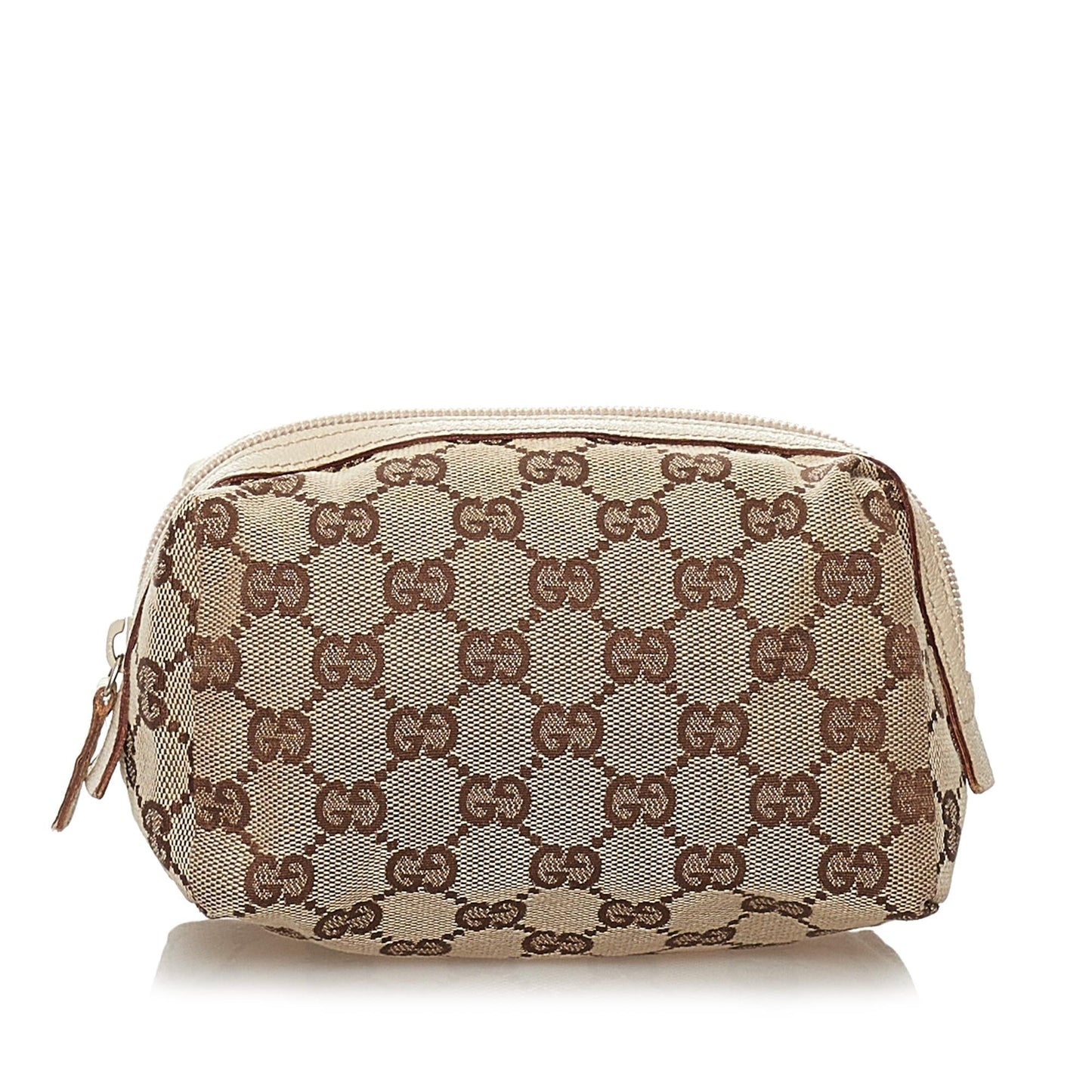 Gucci GG Cosmetic Pouch SHG Canvas Brown Handbag Pouch Shg
