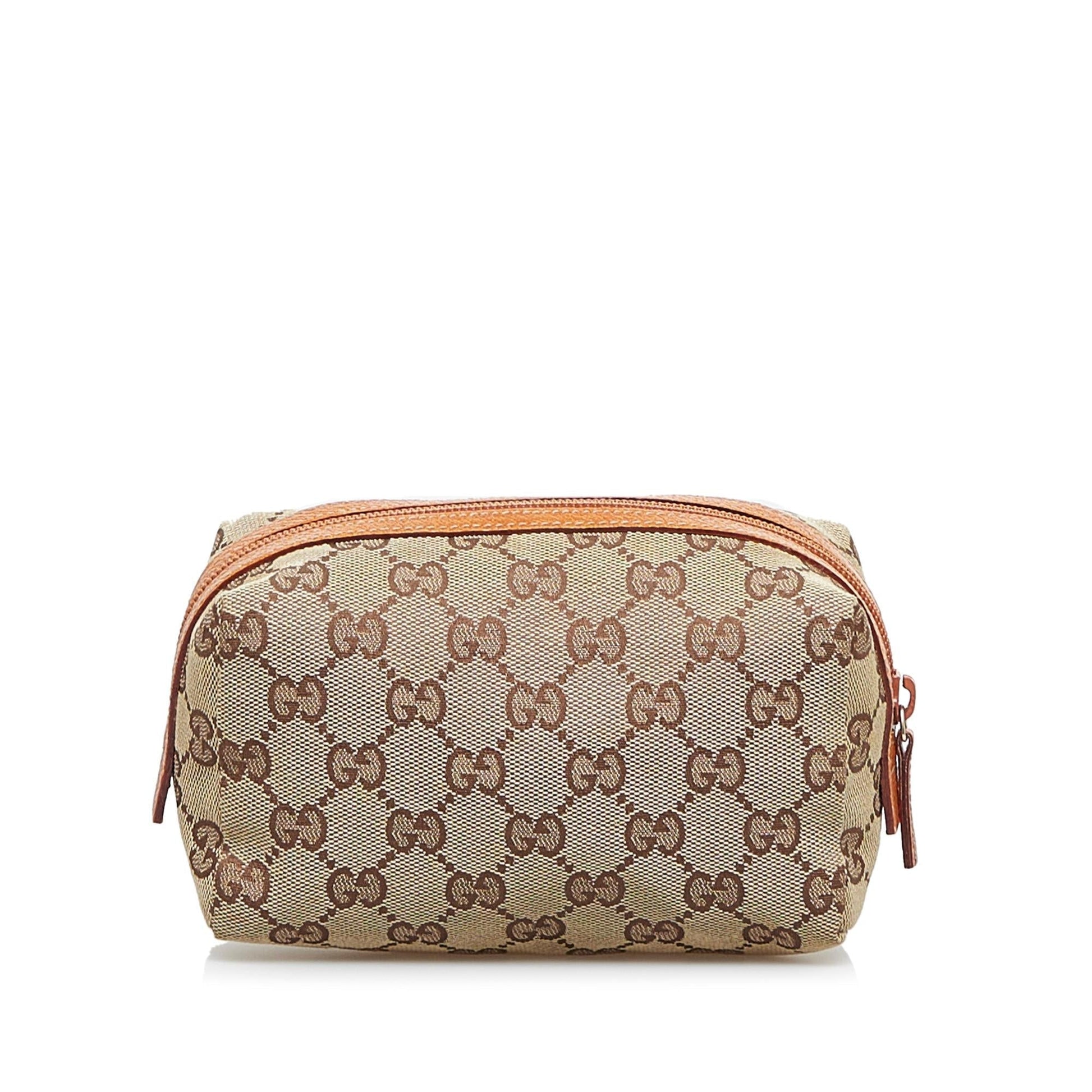 Gucci GG Cosmetic Pouch SHG-CMpNy5 Canvas Brown Handbag