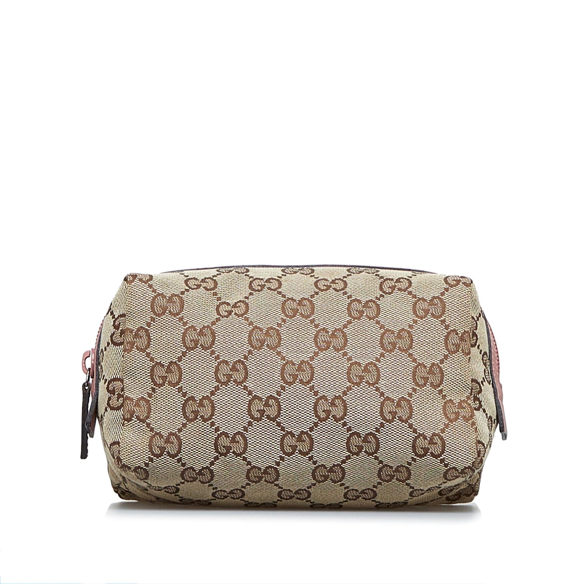 Gucci GG Cosmetic Pouch SHG-naEElv Canvas Brown Handbag