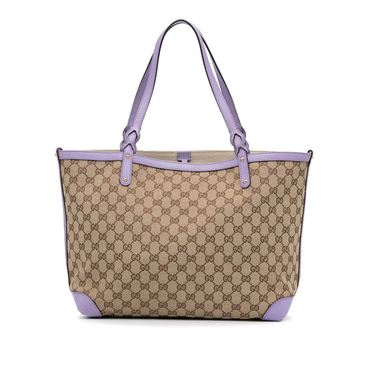 Gucci GG Craft SHG-MJEHbV Canvas Calf Brown Tote Bag