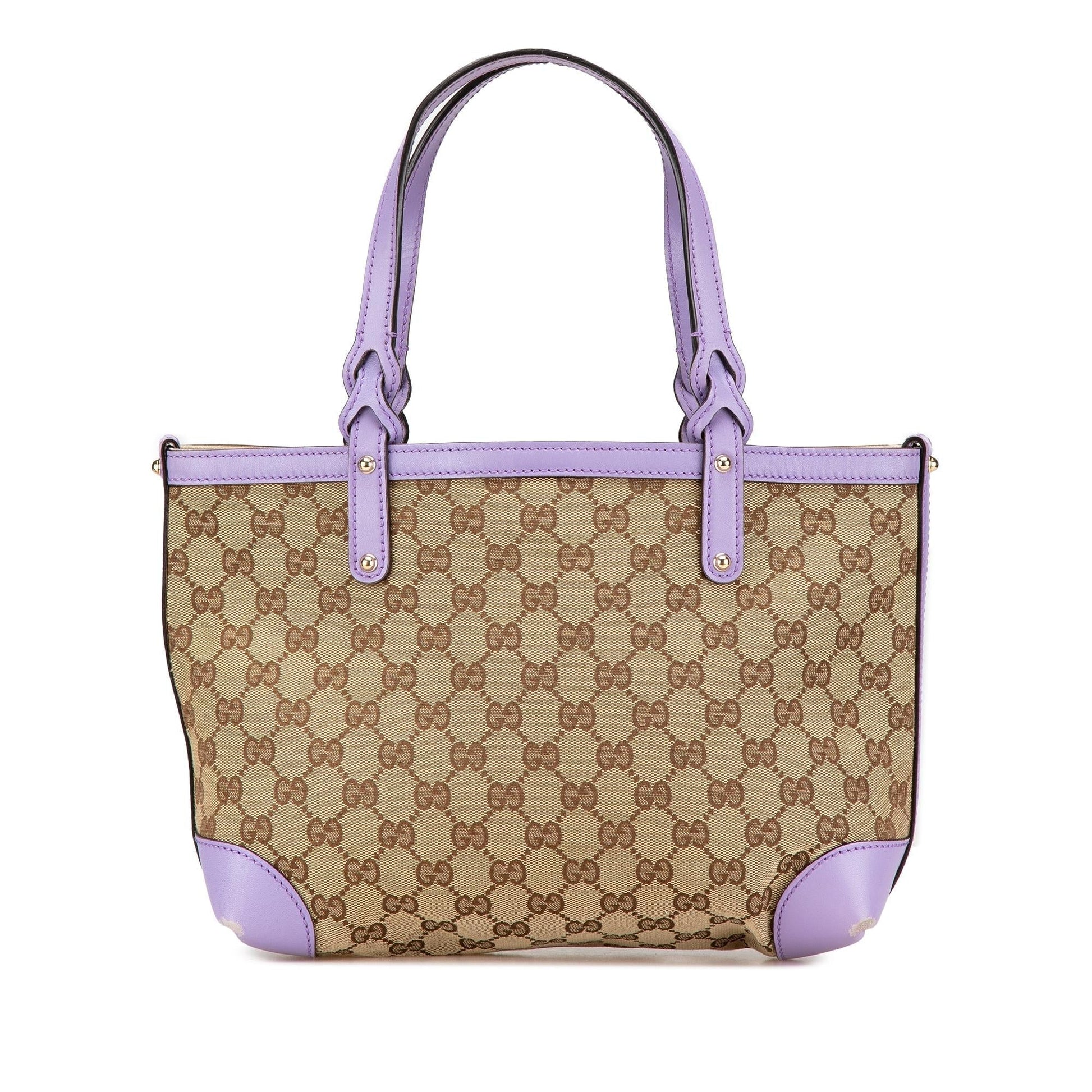 Gucci GG Craft Canvas Calf Brown Tote Bag Craft Tote