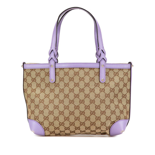Gucci GG Craft Canvas Calf Brown Tote Bag Craft Tote