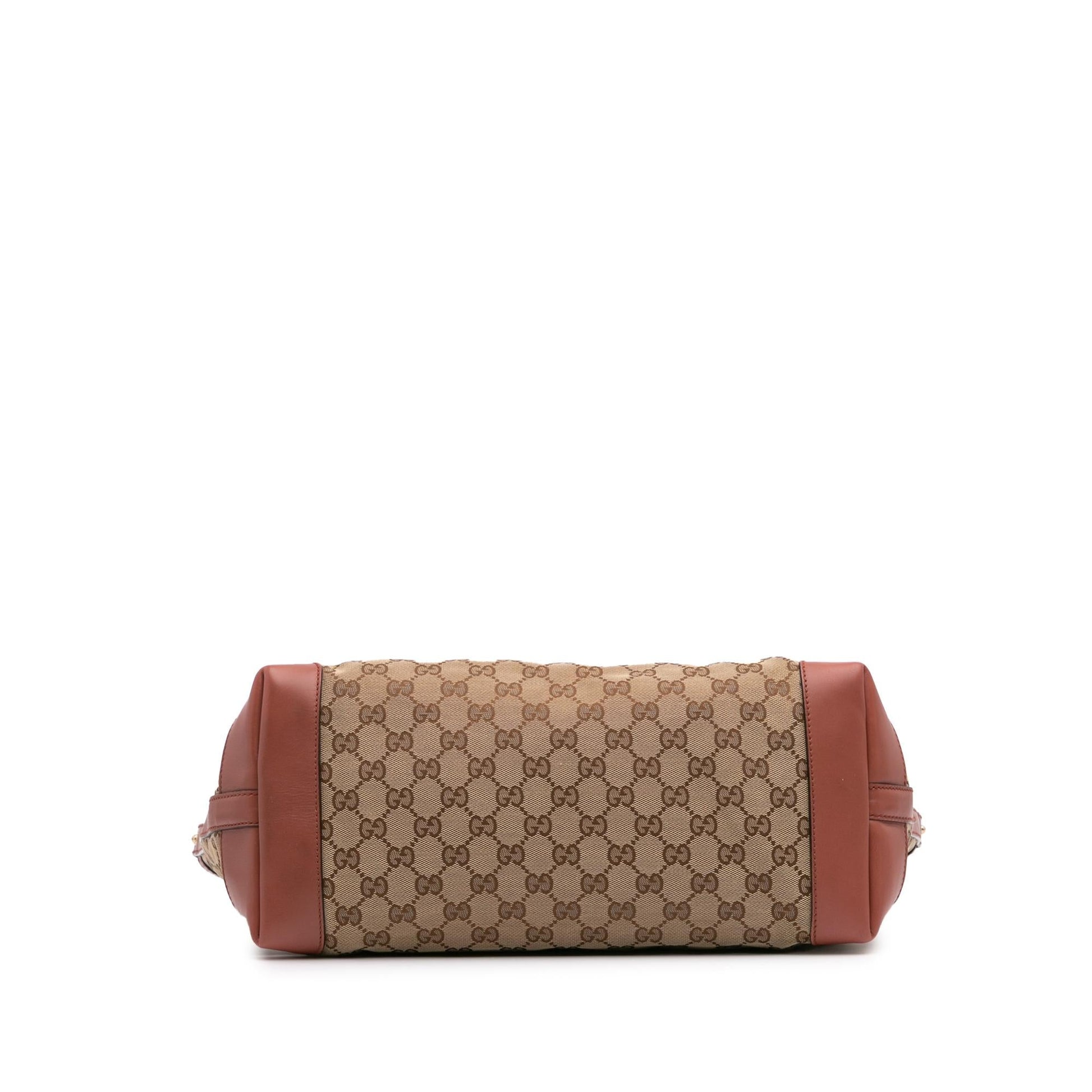 Gucci GG Craft Canvas Calf Brown Tote Bag Tote 2