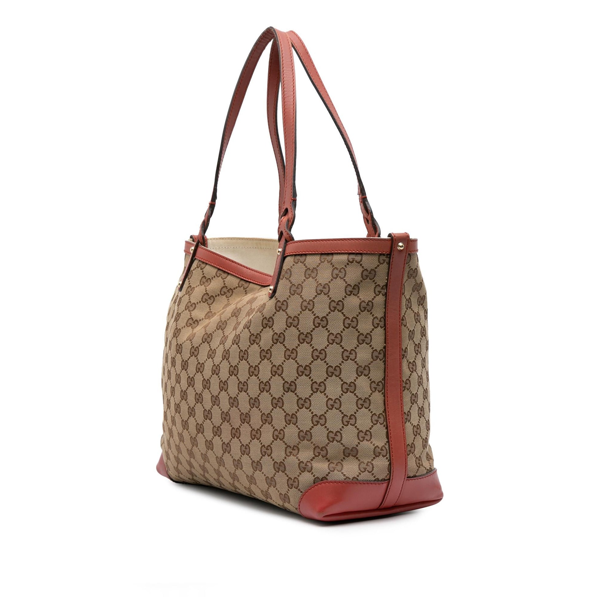 Gucci GG Craft Canvas Calf Brown Tote Bag