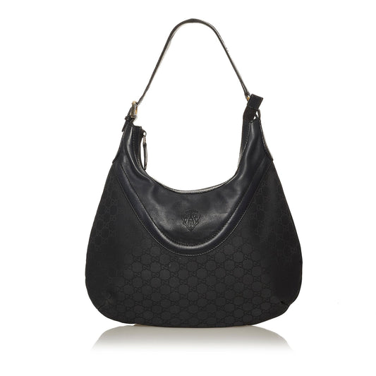 Gucci GG Crest SHG Canvas Black Shoulder Bag