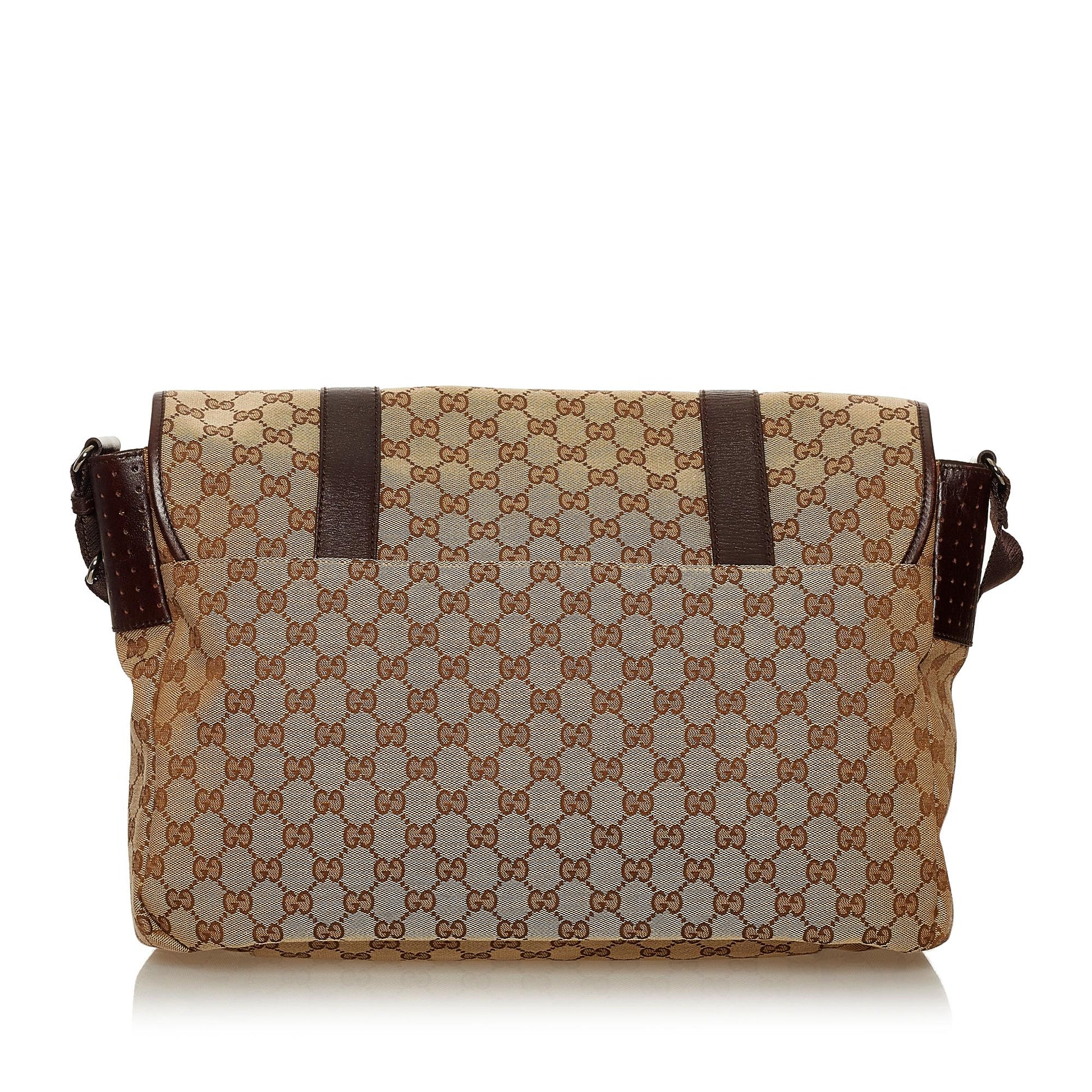 Gucci GG SHG Canvas Calf Brown Crossbody Bag 8