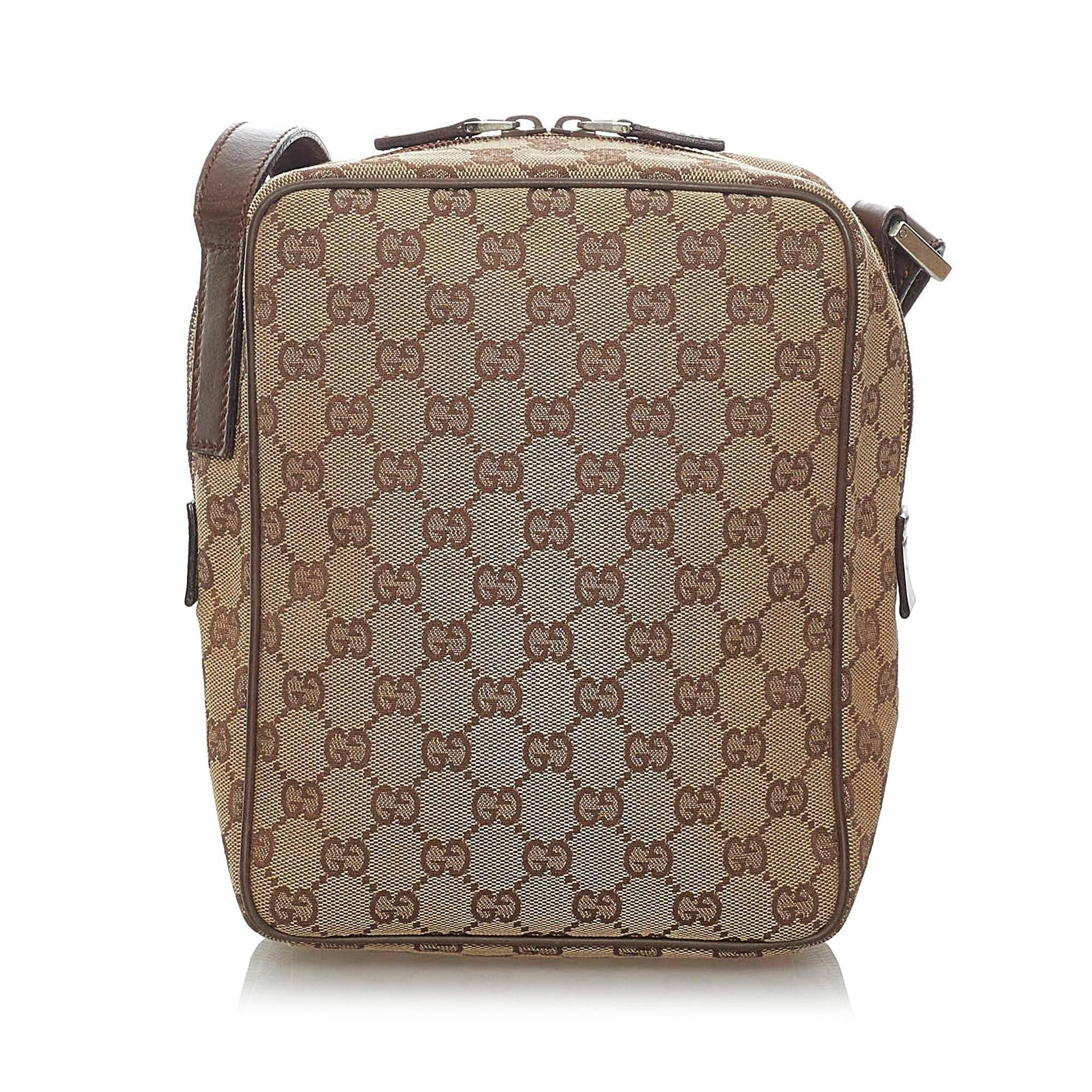 Gucci GG SHG Canvas Calf Brown Crossbody Bag 9