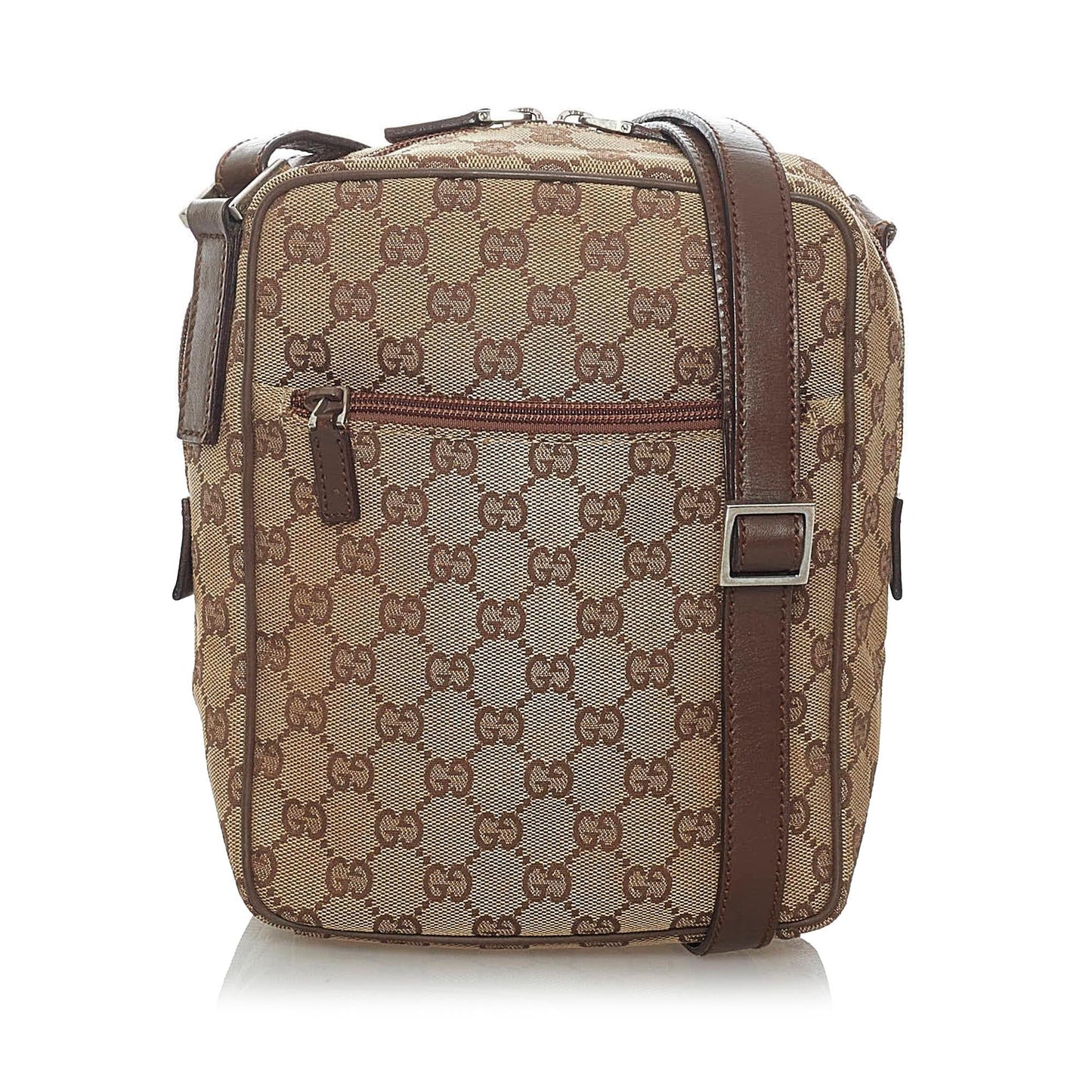 Gucci GG SHG Canvas Calf Brown Crossbody Bag 9