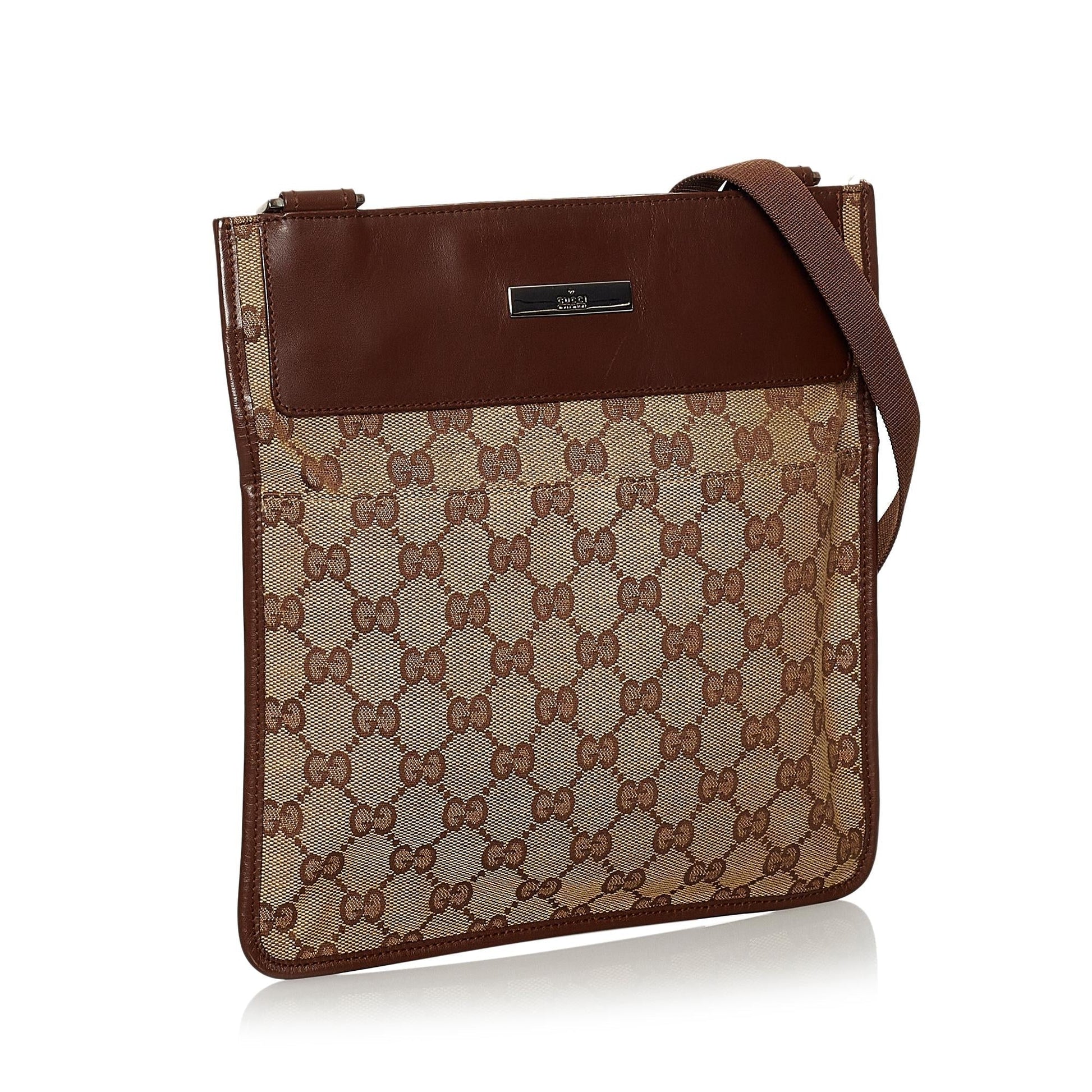 Gucci GG SHG Canvas Calf Brown Crossbody Bag 10