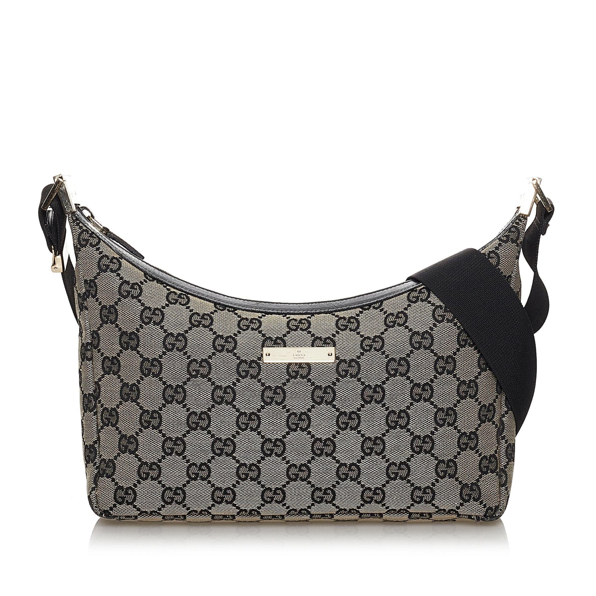 Gucci GG SHG Canvas Calf Black Brown Crossbody Bag