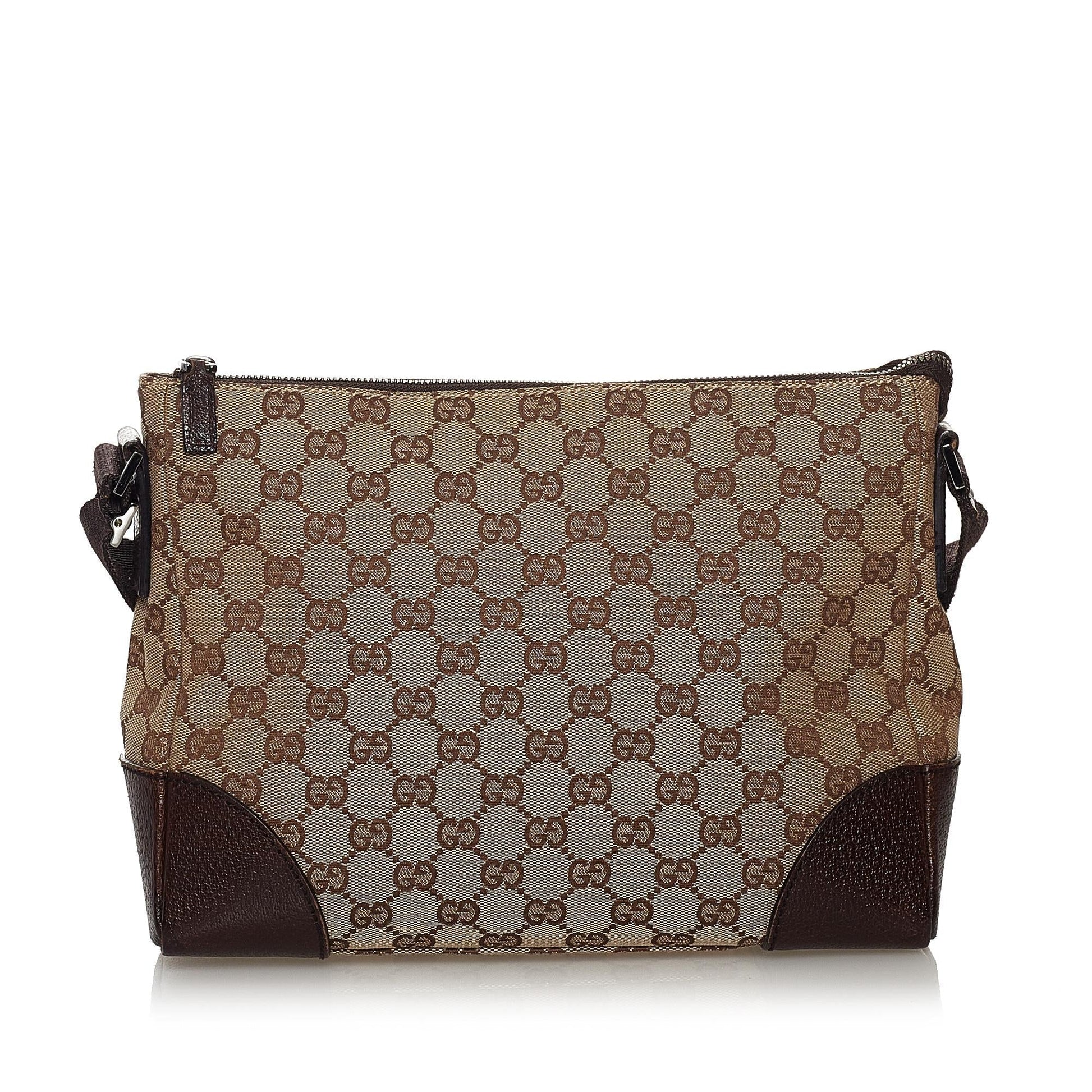 Gucci GG SHG Canvas Brown Crossbody Bag 22