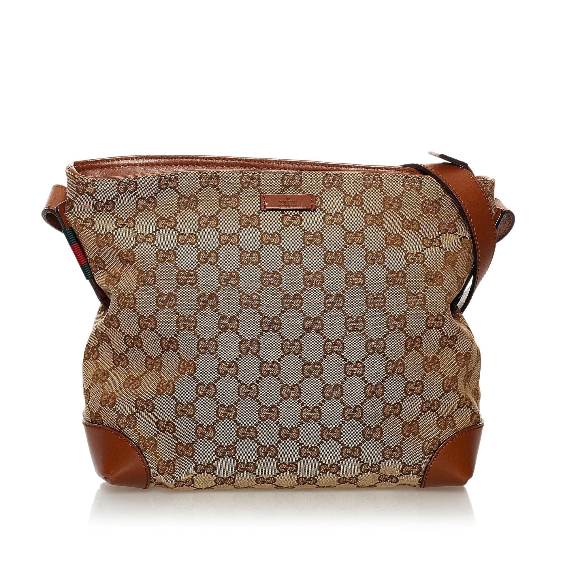 Gucci GG SHG Canvas Brown Crossbody Bag 25