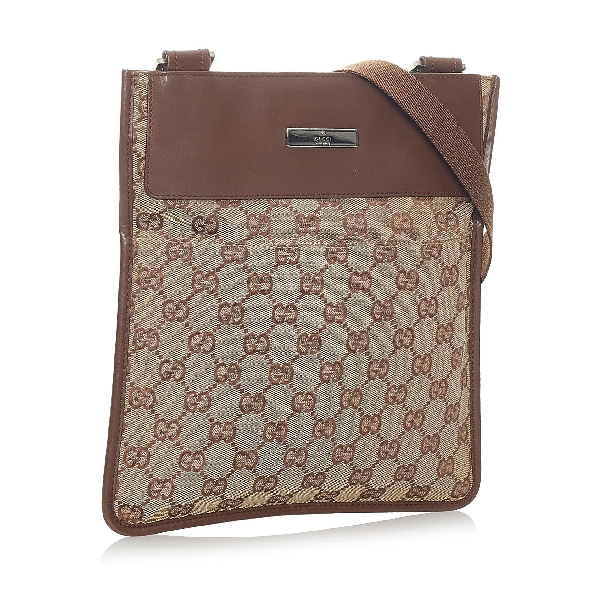 Gucci GG SHG Canvas Brown Crossbody Bag 28