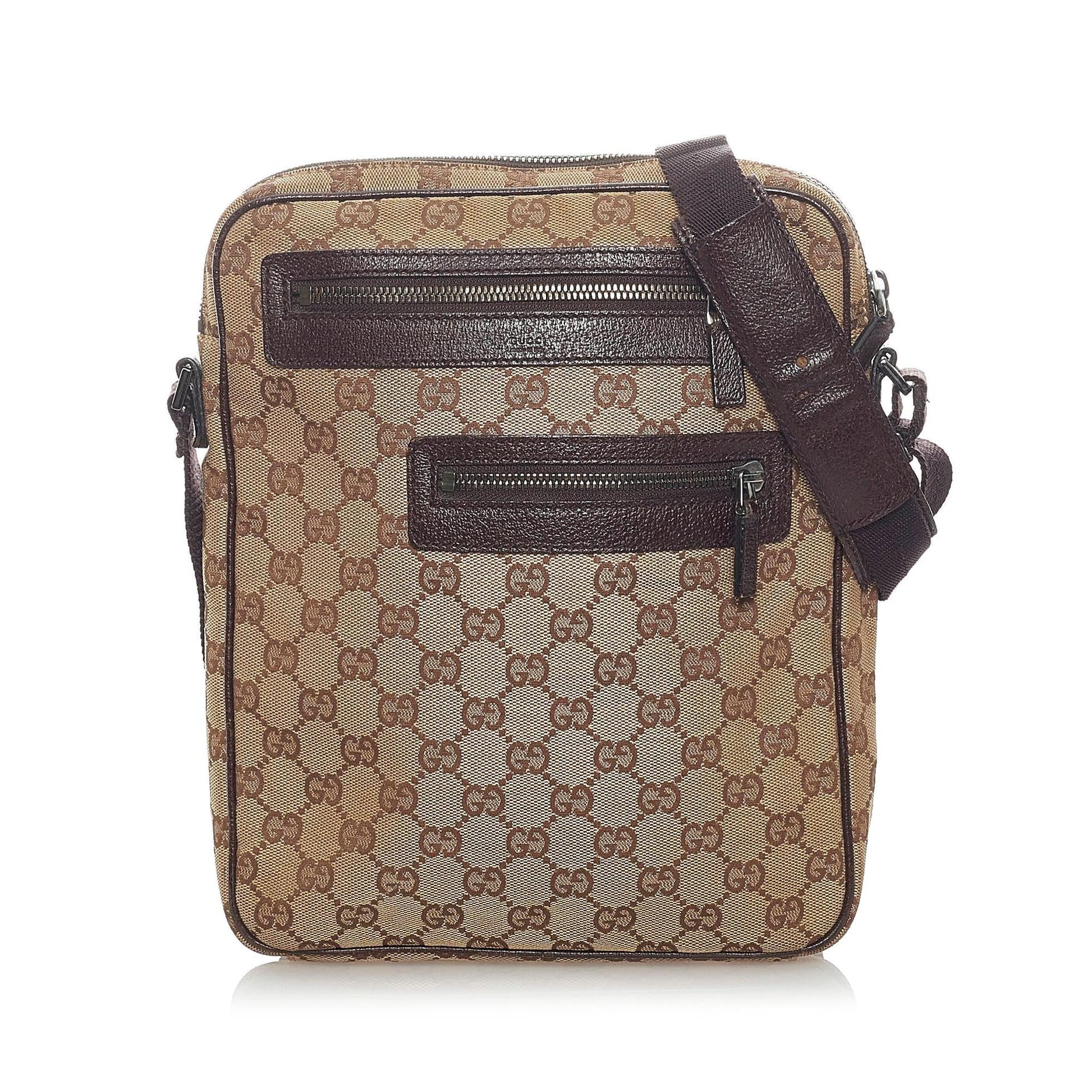 Gucci GG SHG Canvas Brown Crossbody Bag 27