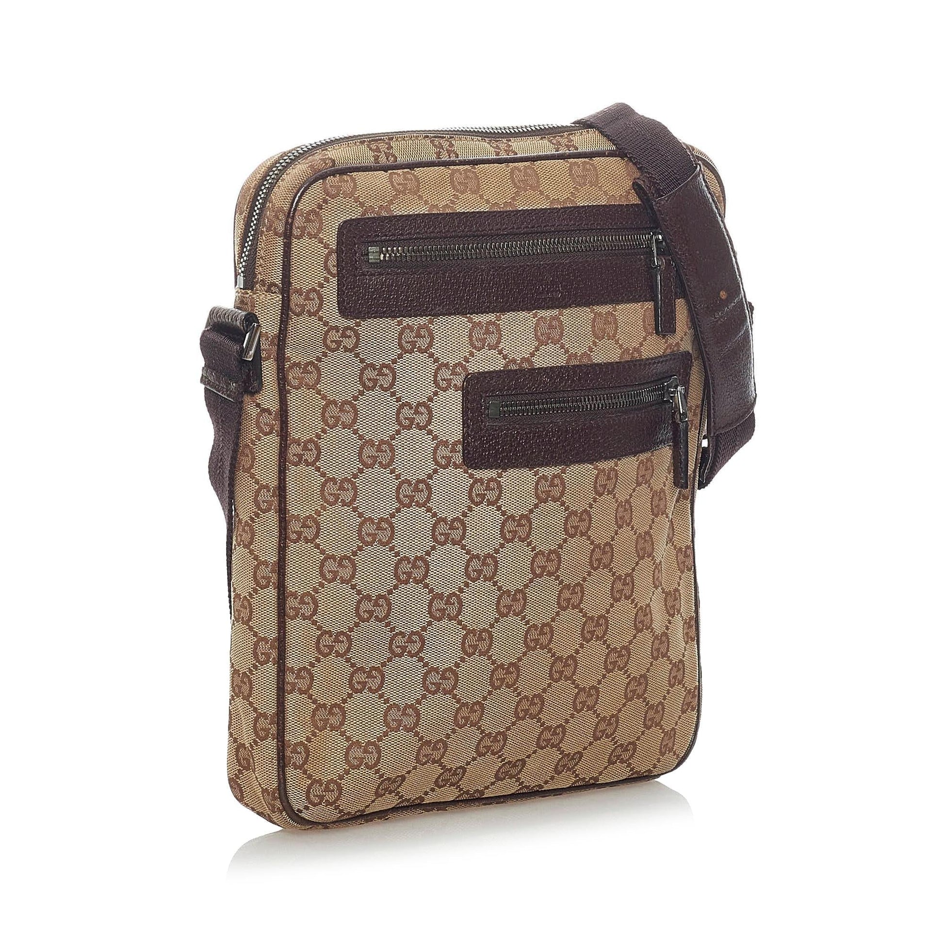 Gucci GG SHG Canvas Brown Crossbody Bag 27