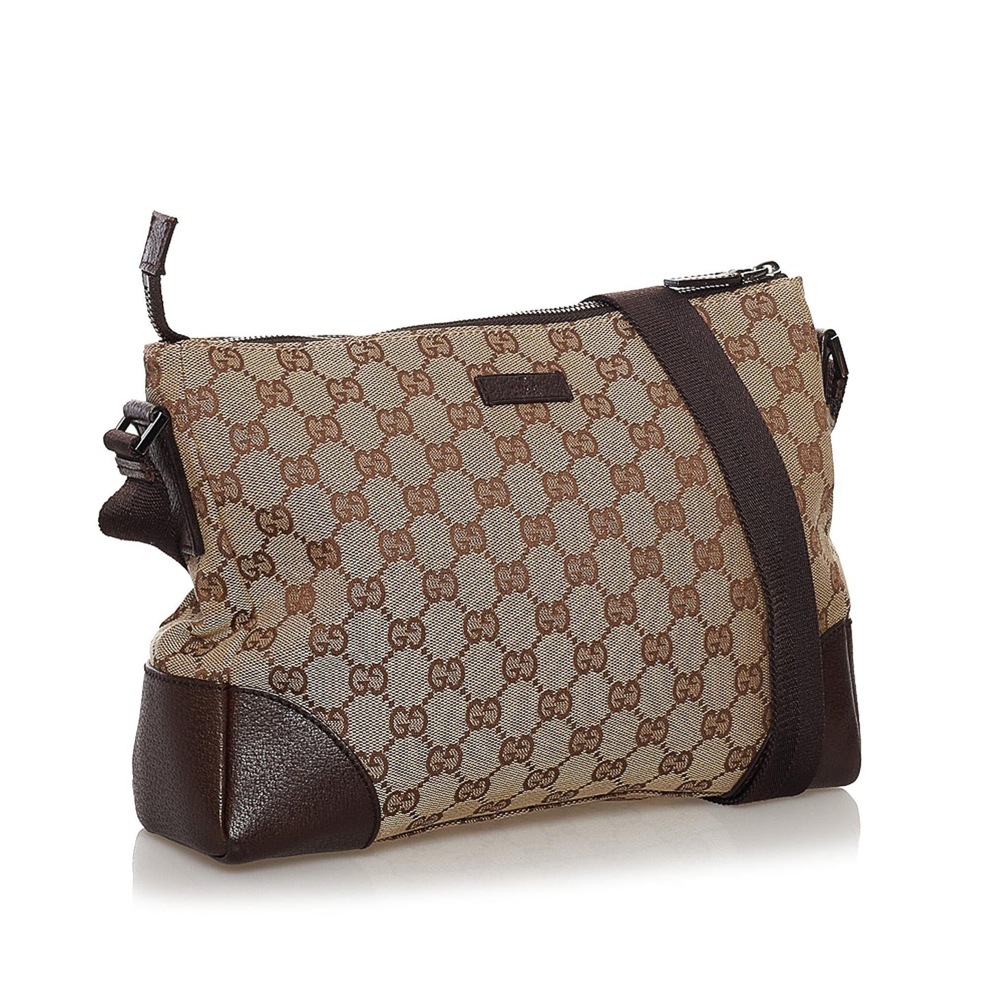 Gucci GG SHG Canvas Brown Crossbody Bag Bag Shg