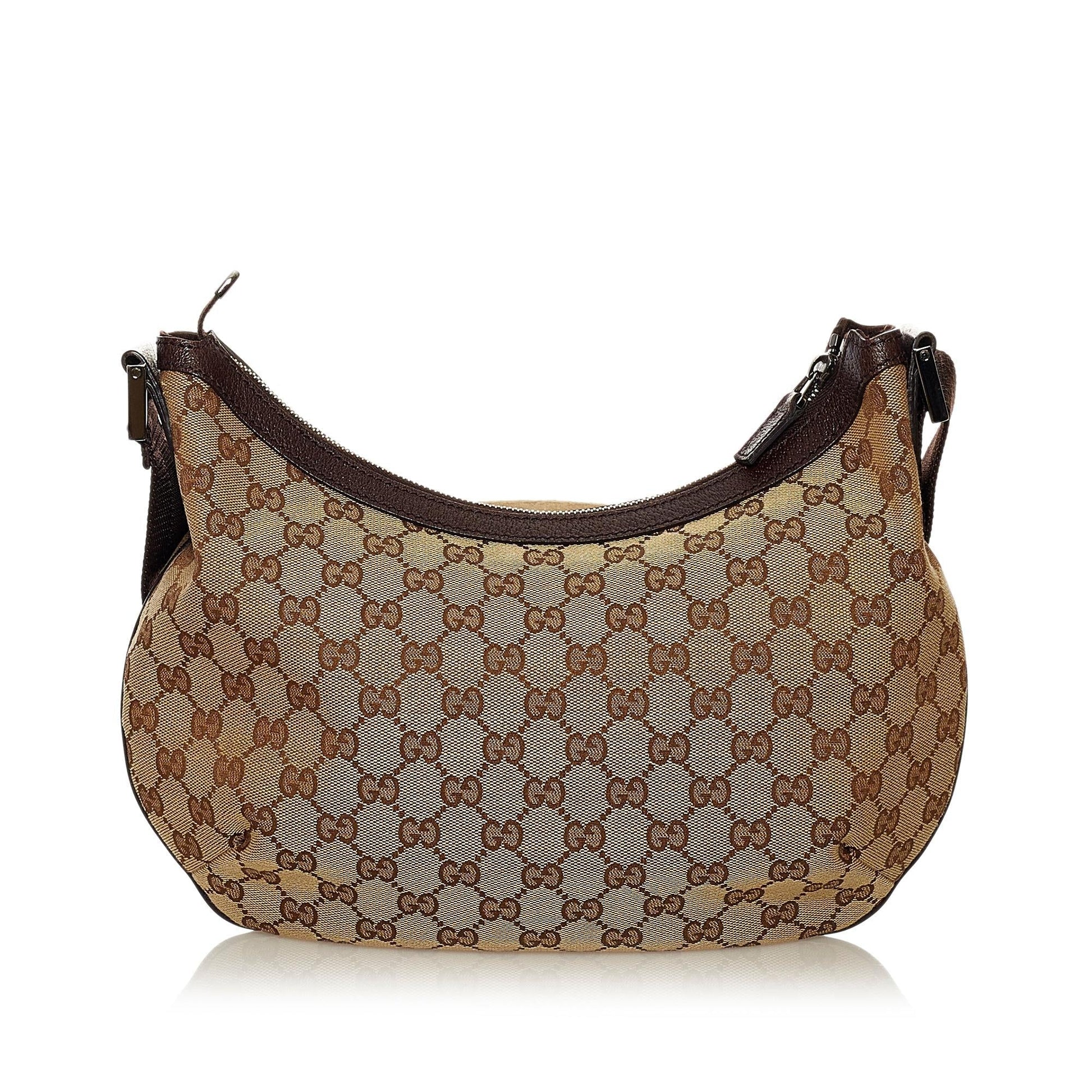 Gucci GG SHG Canvas Calf Brown Crossbody Bag Bag Shg