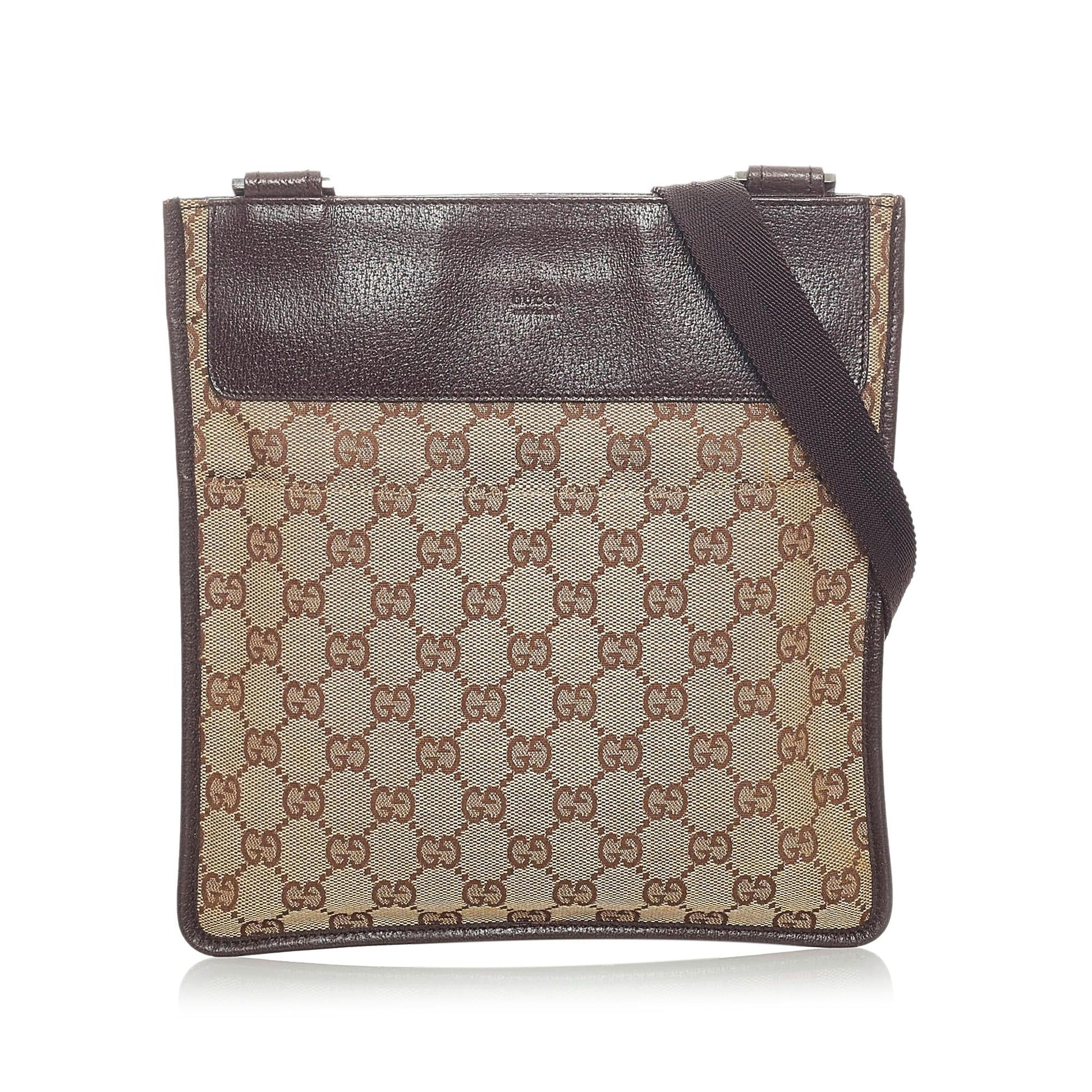 Gucci GG SHG Canvas Calf Brown Crossbody Bag 3